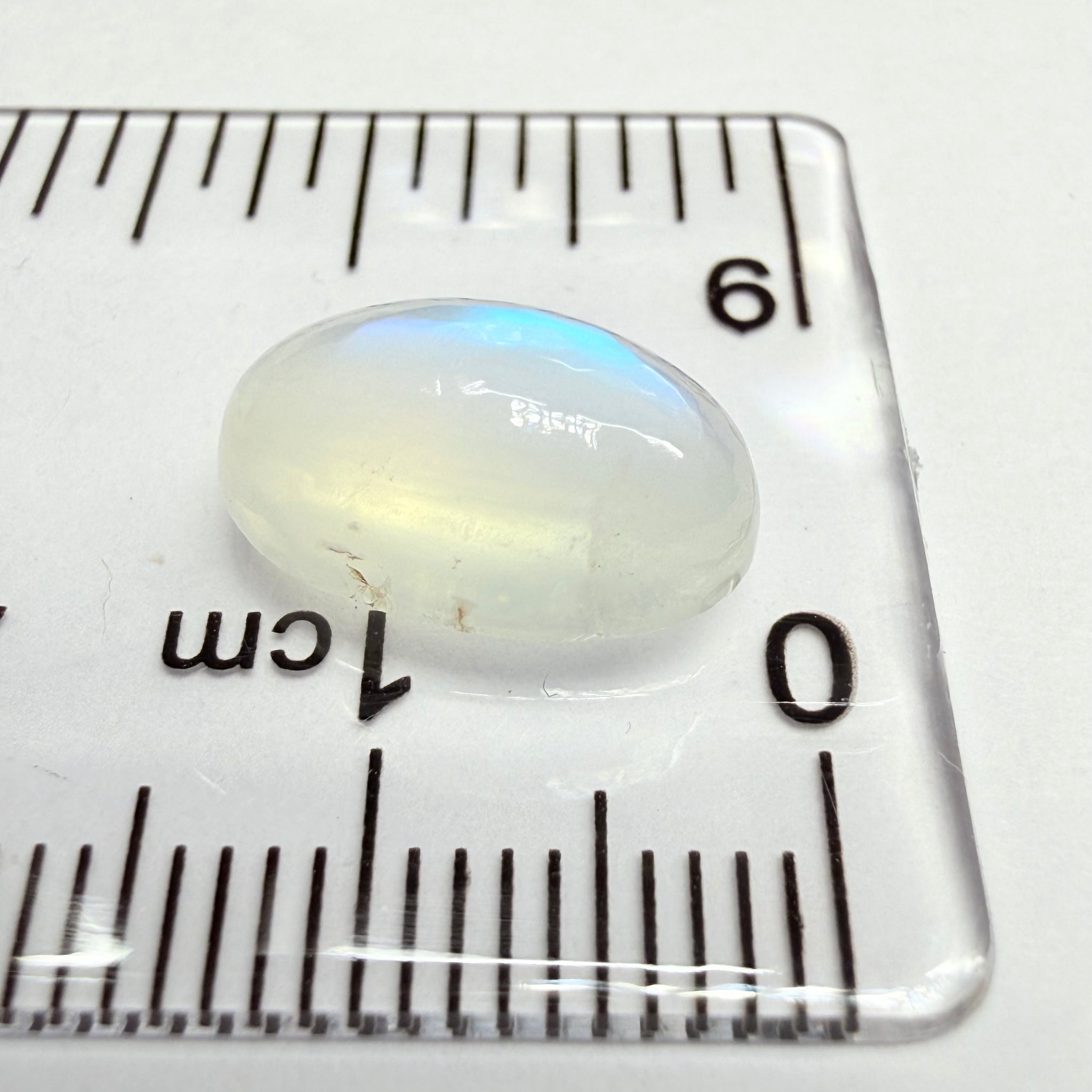 Blue Sheen Moonstone Cabochon, 4.41ct, Tanzania, Untreated Unheated
