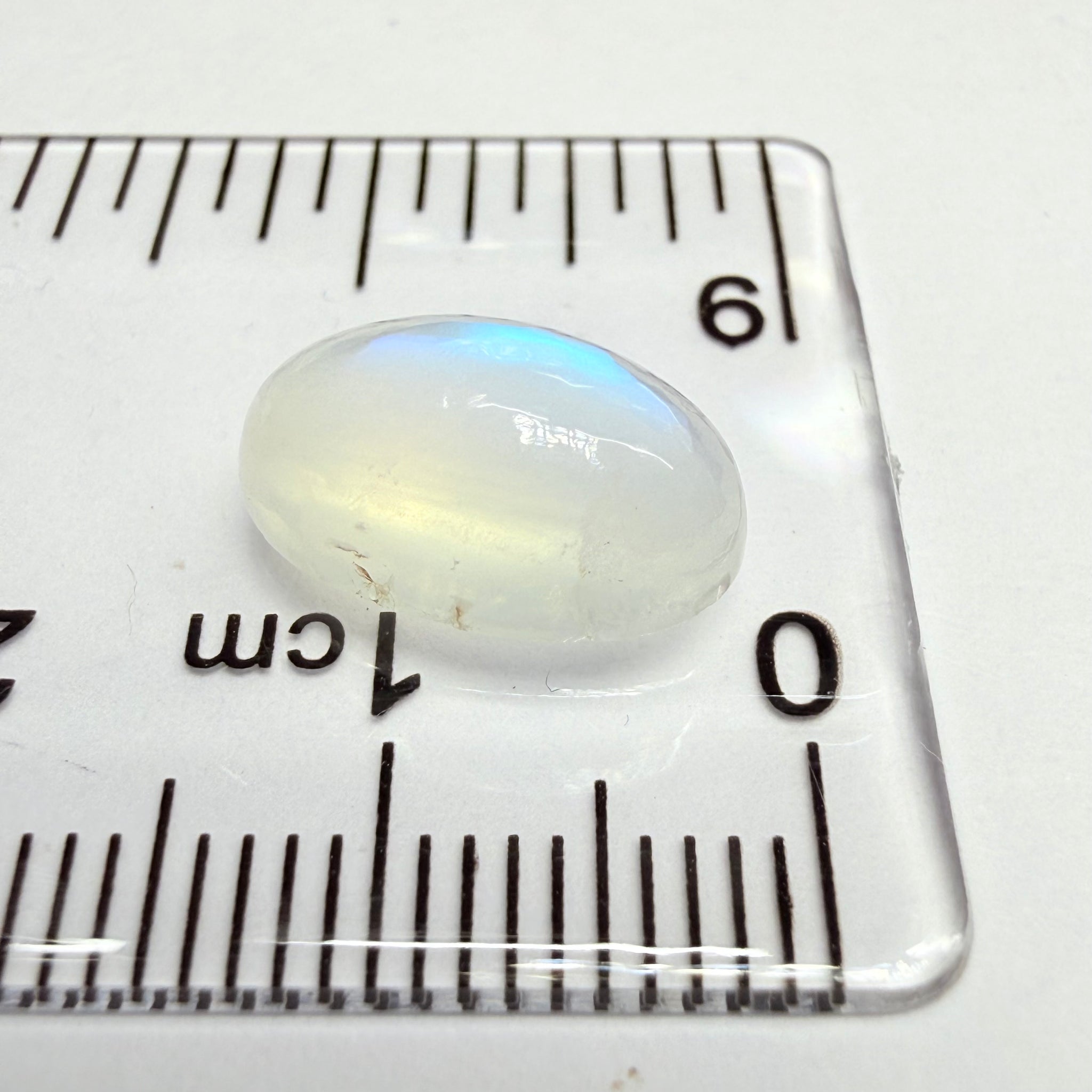 Blue Sheen Moonstone Cabochon, 4.41ct, Tanzania, Untreated Unheated