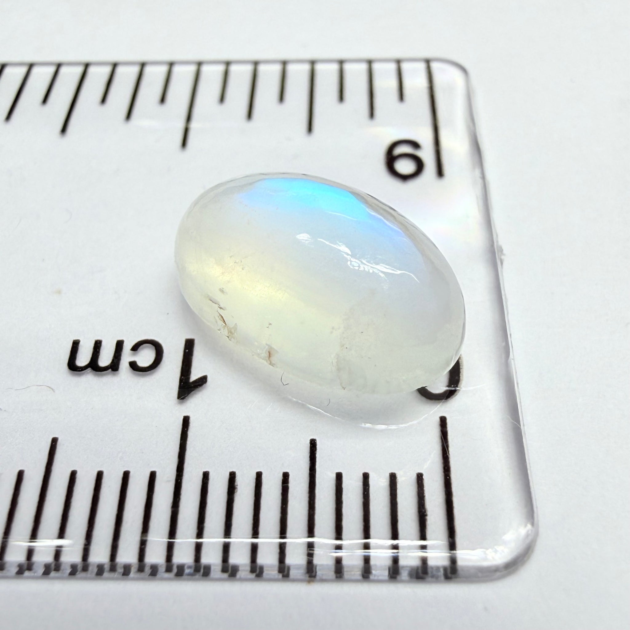 Blue Sheen Moonstone Cabochon, 4.41ct, Tanzania, Untreated Unheated