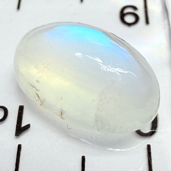 Blue Sheen Moonstone Cabochon, 4.41ct, Tanzania, Untreated Unheated