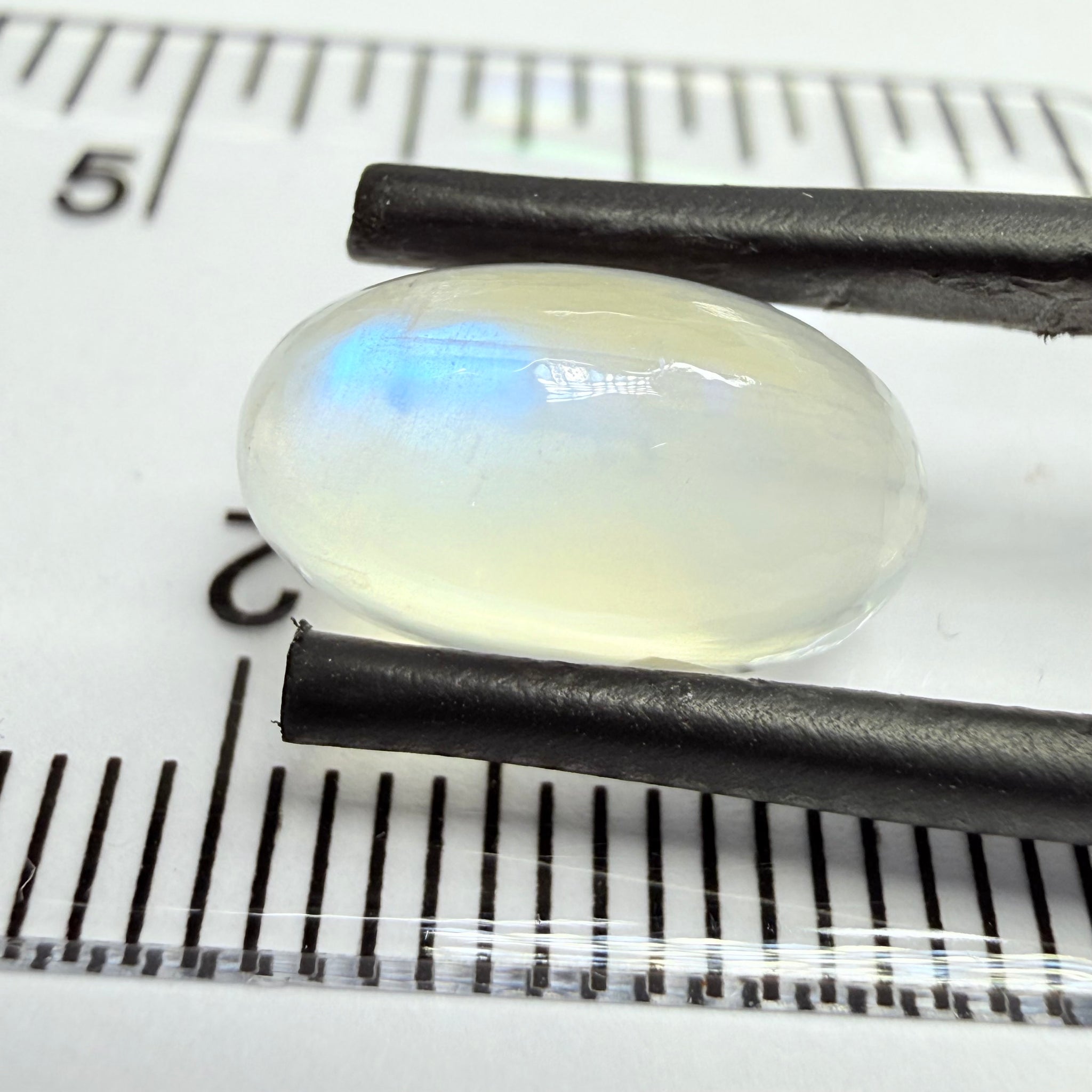 Blue Sheen Moonstone Cabochon, 4.41ct, Tanzania, Untreated Unheated