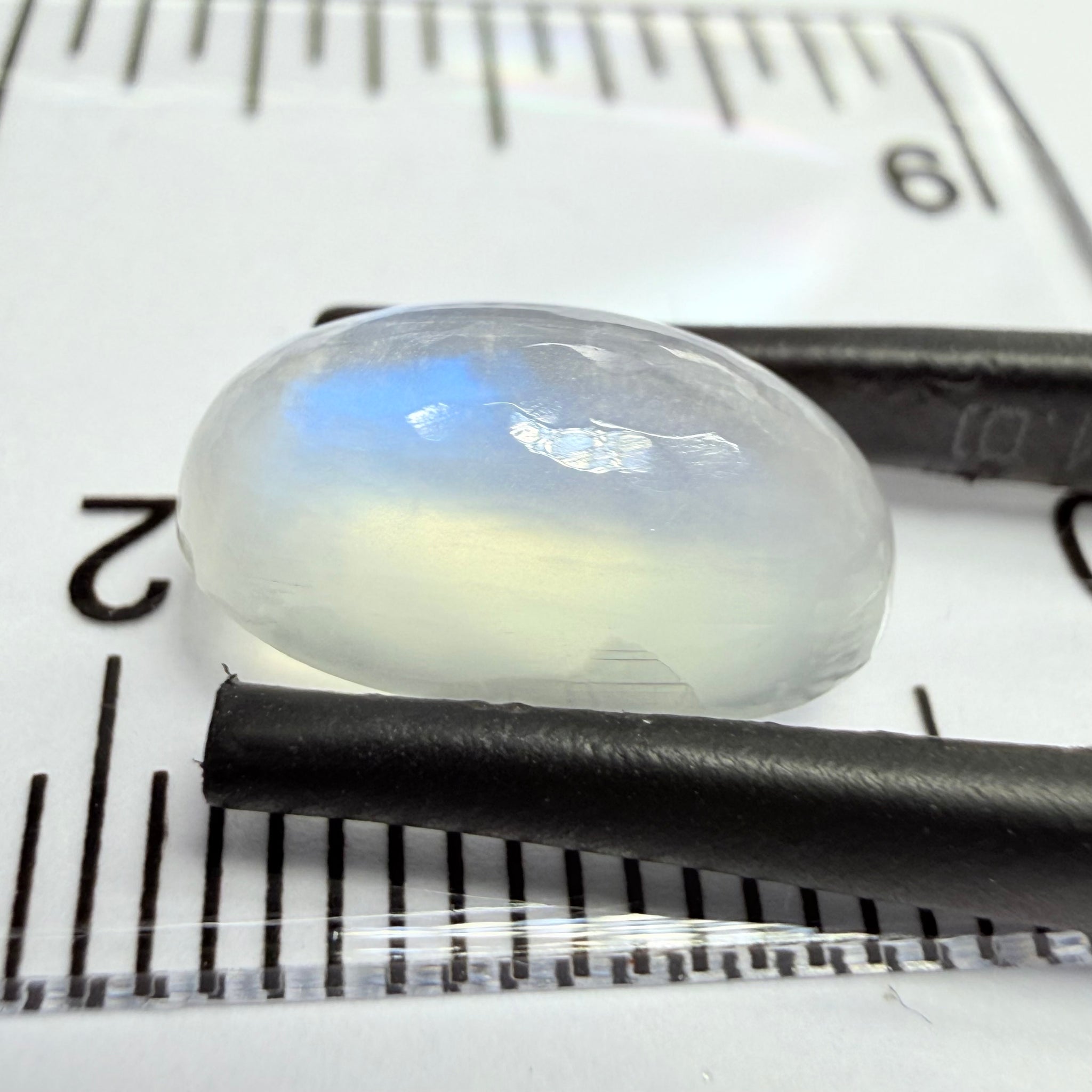 Blue Sheen Moonstone Cabochon, 4.41ct, Tanzania, Untreated Unheated