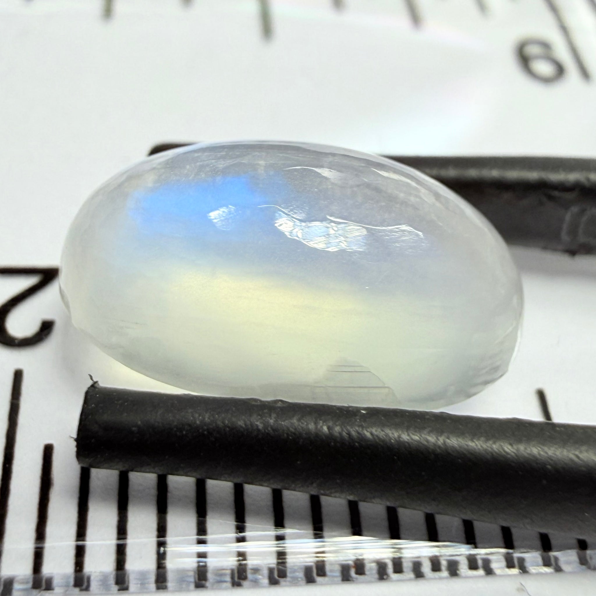 Blue Sheen Moonstone Cabochon, 4.41ct, Tanzania, Untreated Unheated