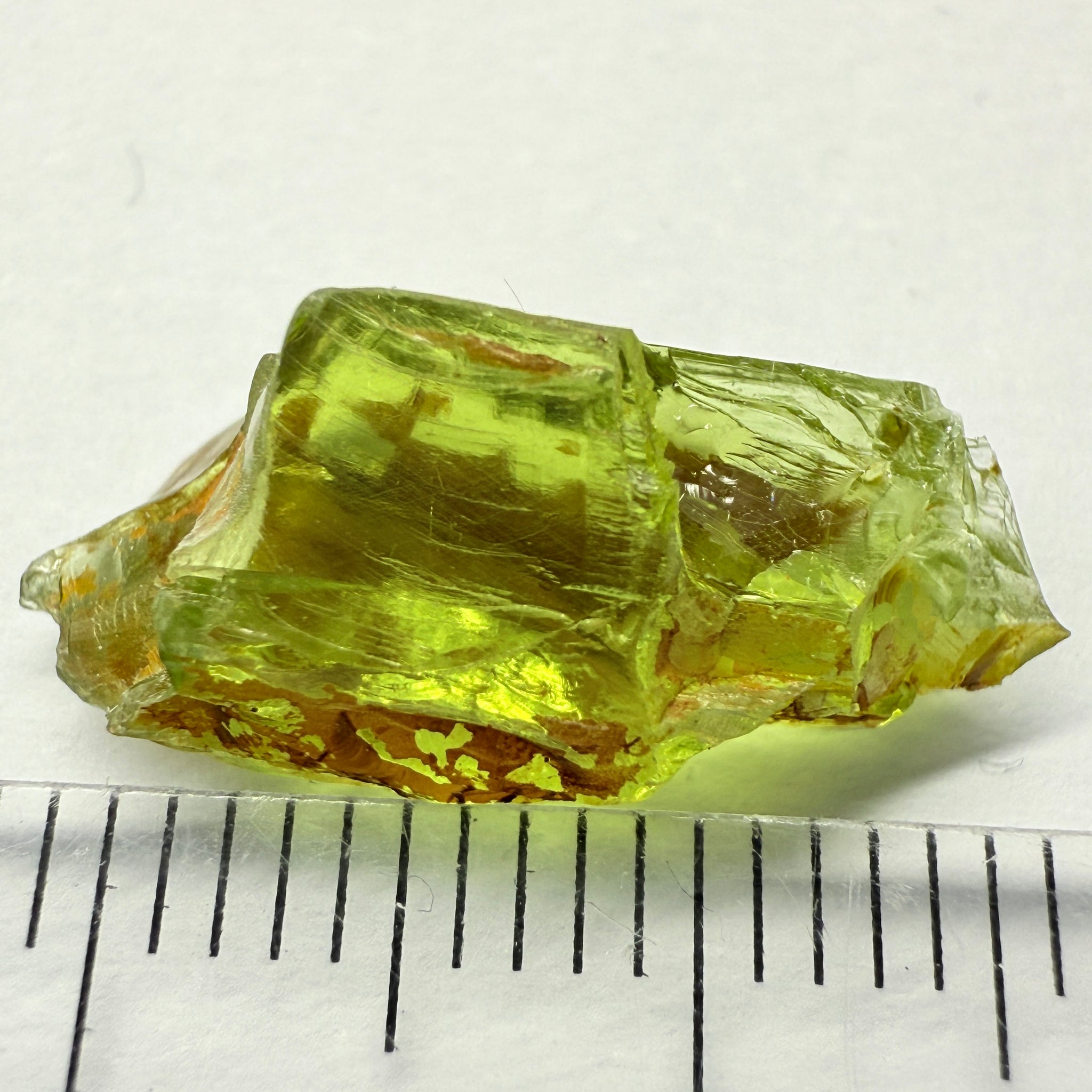 Peridot, 8.41ct, Dodoma, Tanzania, Untreated Unheated, just silky fine needling happening inside under a strong gemlight