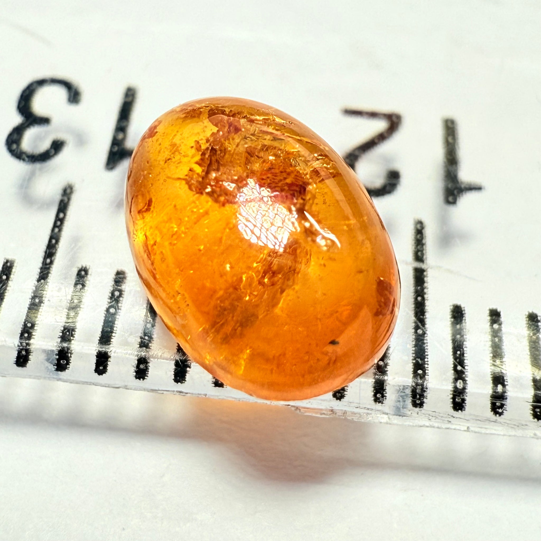 Mandarin Spessartite Cabochon, 2.40ct, Loliondo, Tanzania, Untreated Unheated