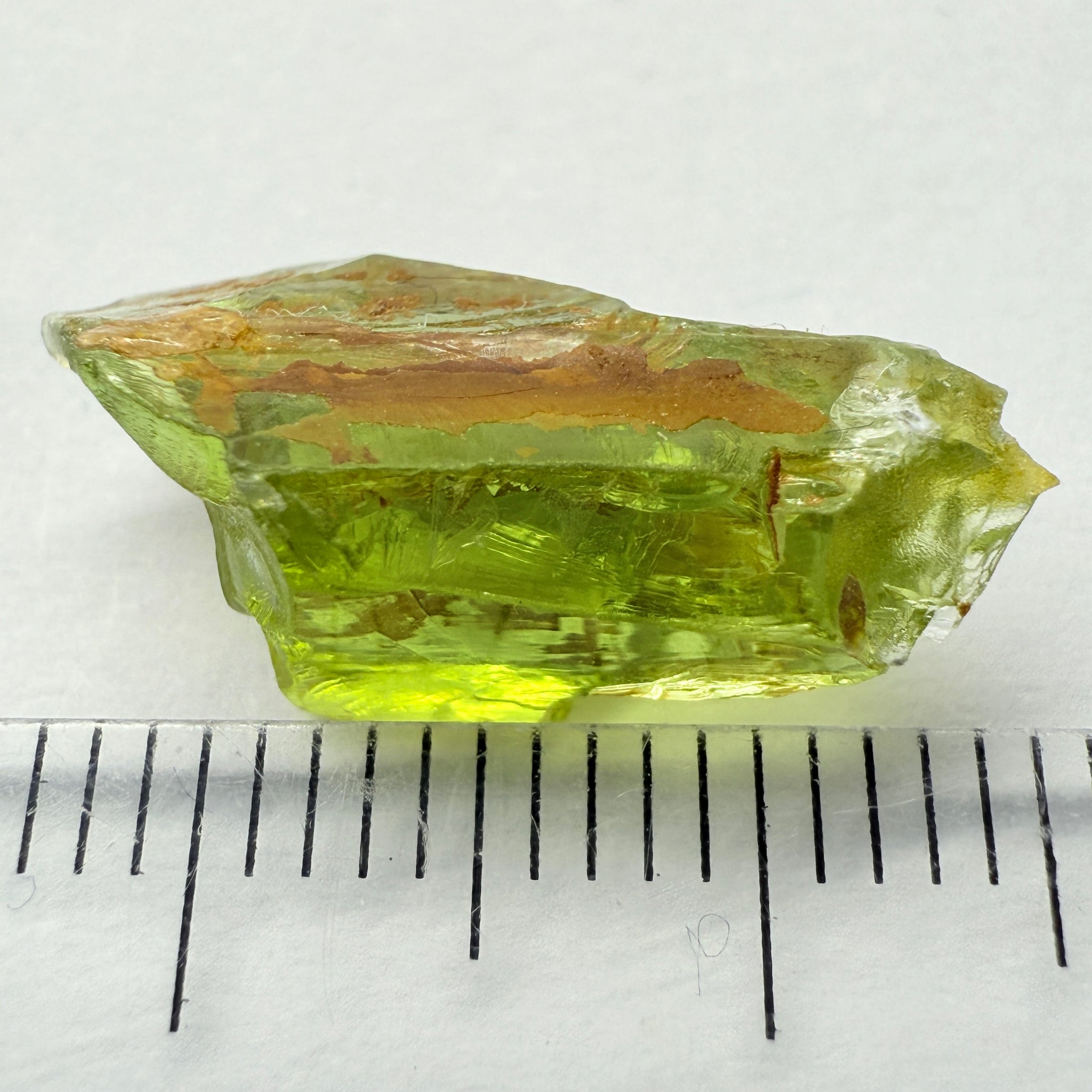 Peridot, 8.41ct, Dodoma, Tanzania, Untreated Unheated, just silky fine needling happening inside under a strong gemlight
