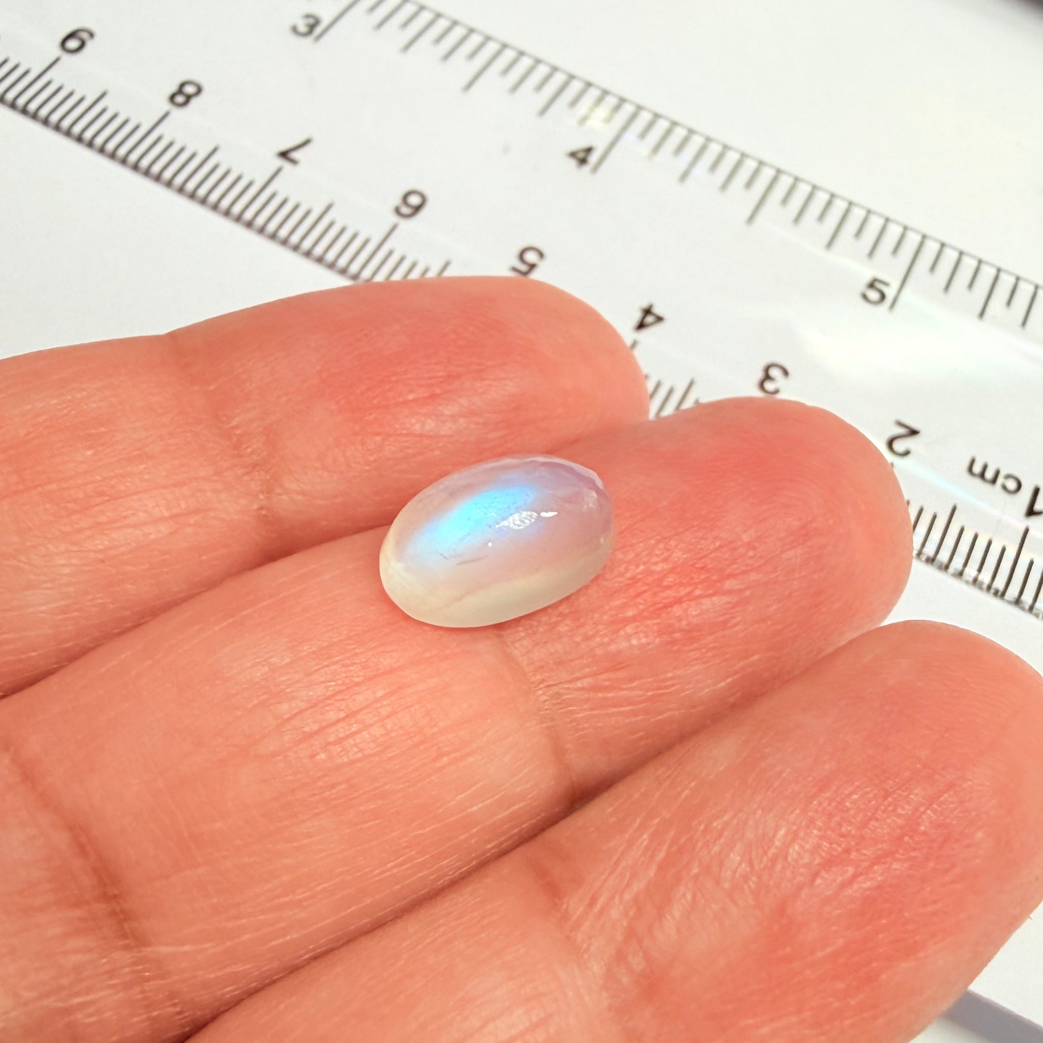 Blue Sheen Moonstone Cabochon, 3.80ct, Tanzania, Untreated Unheated