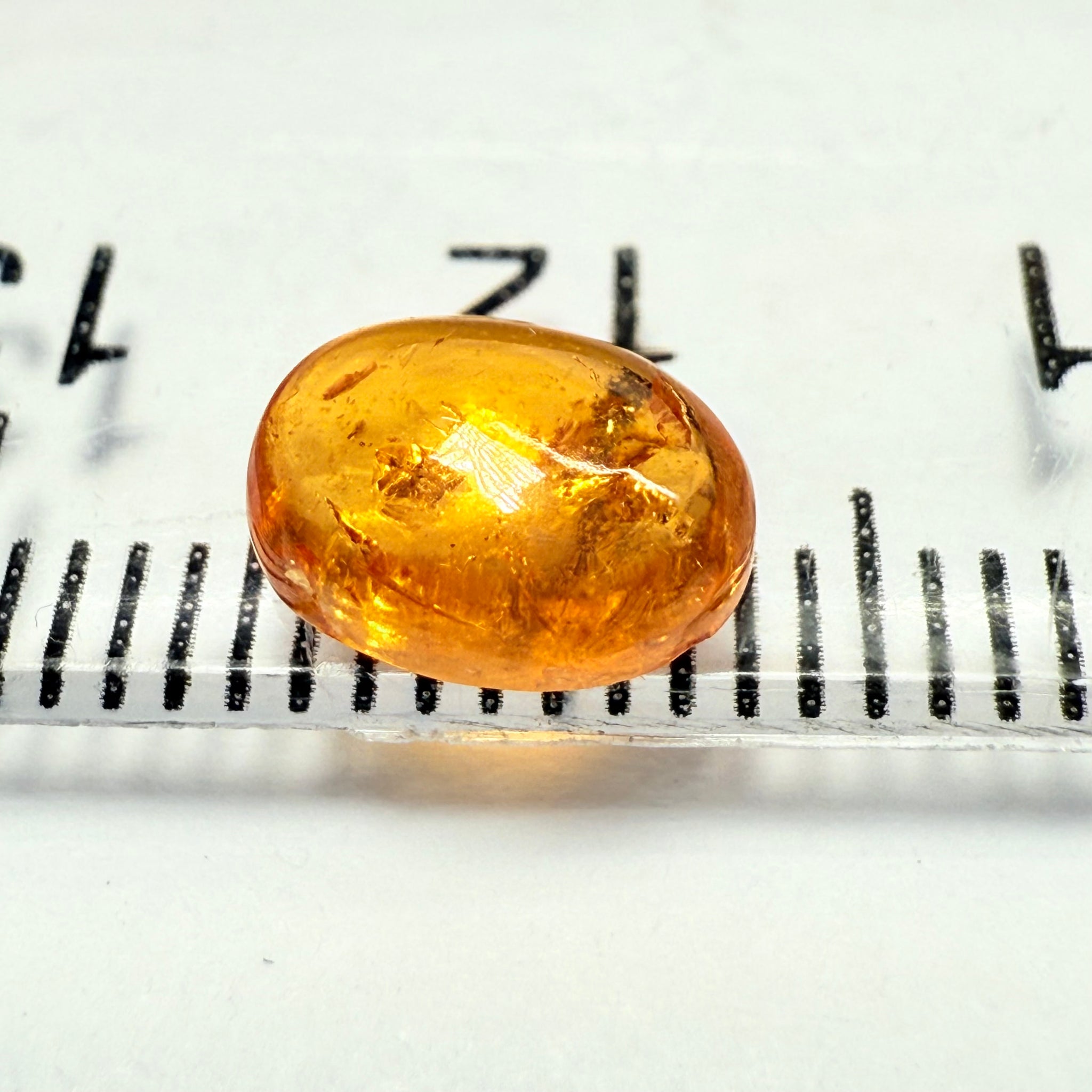 Mandarin Spessartite Cabochon, 1.54ct, Loliondo, Tanzania, Untreated Unheated