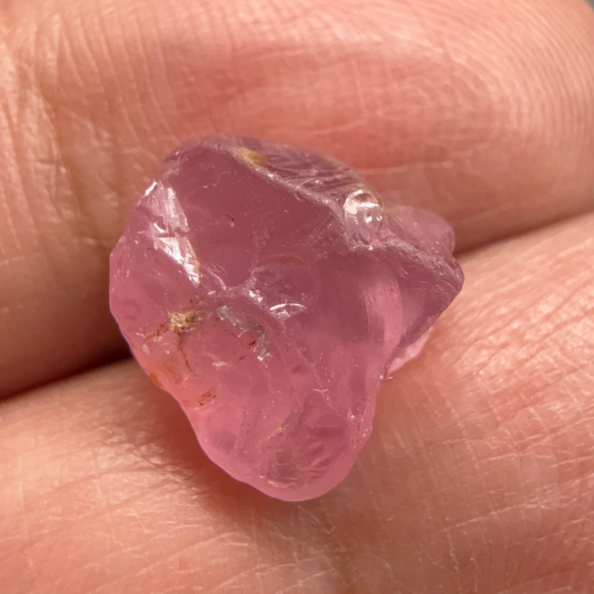 Pink Spinel, Sleepy Baby Pink Colour, 6.23ct, Tanzania, Untreated Unheated, has a tiny crack, see the pictures to see exactly where it is, I have circled it on some pictures, with silk giving a milky effect