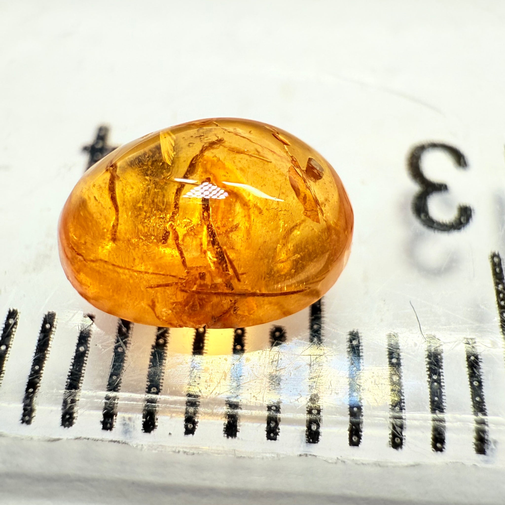 Mandarin Spessartite Cabochon, 1.54ct, Loliondo, Tanzania, Untreated Unheated