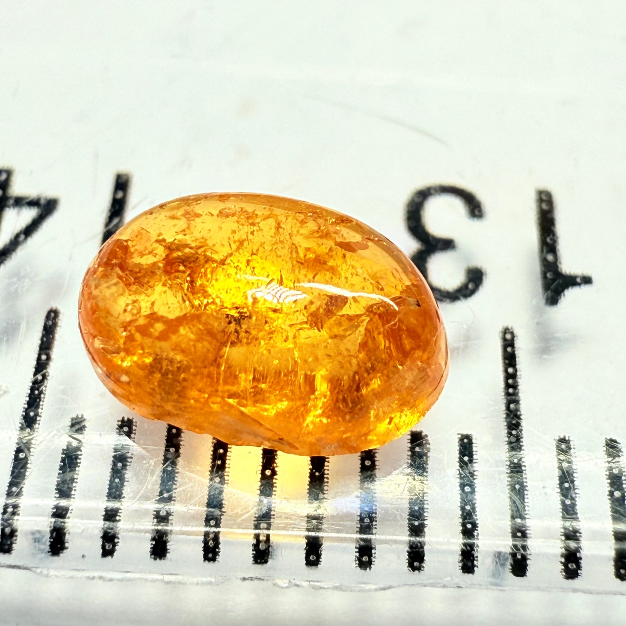 Mandarin Spessartite Cabochon, 1.46ct, Loliondo, Tanzania, Untreated Unheated