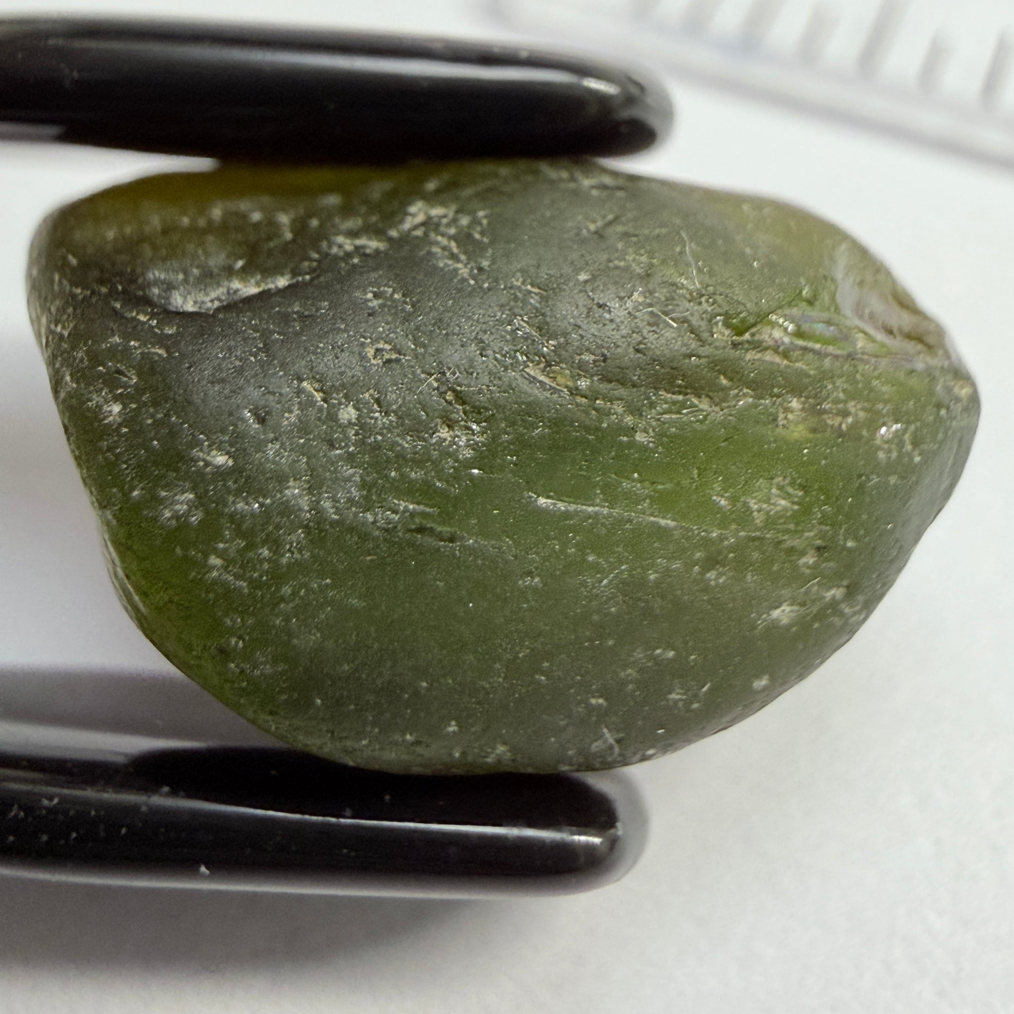 Dark Tourmaline, Tanzania, 11.96ct, Untreated Unheated, very dark, see all pics, spots on the outside skin, will come off on preforming, rest vvs-if