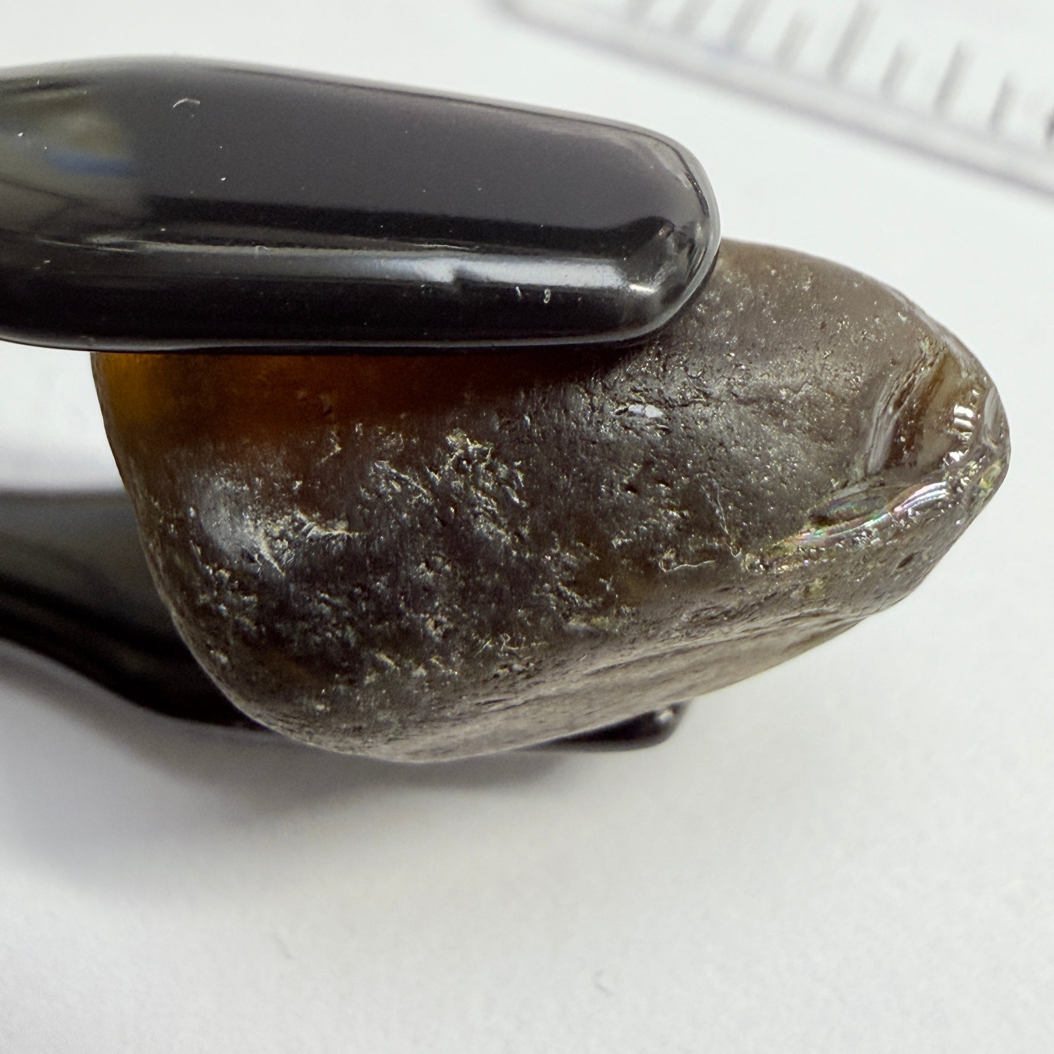 Dark Tourmaline, Tanzania, 11.96ct, Untreated Unheated, very dark, see all pics, spots on the outside skin, will come off on preforming, rest vvs-if