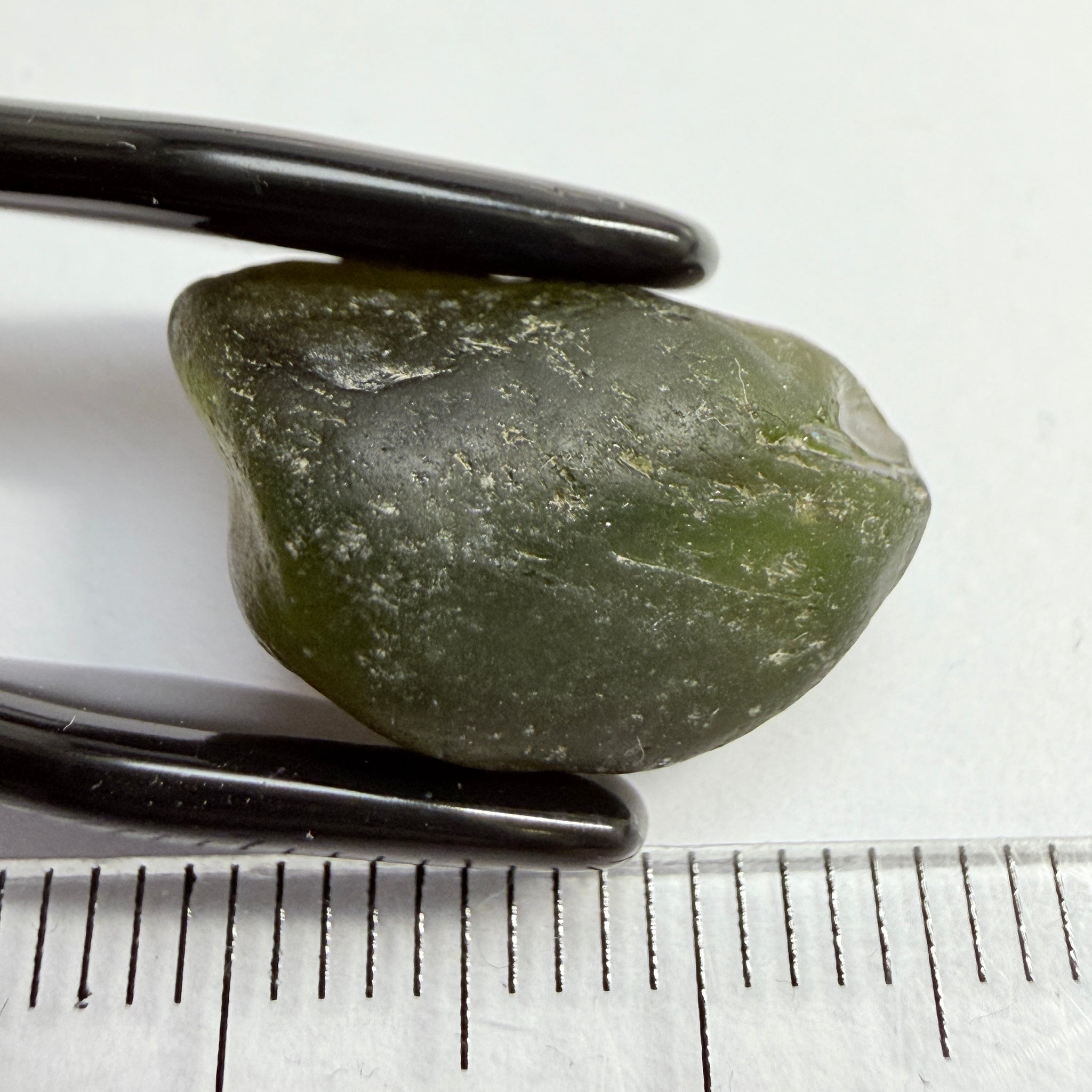 Dark Tourmaline, Tanzania, 11.96ct, Untreated Unheated, very dark, see all pics, spots on the outside skin, will come off on preforming, rest vvs-if