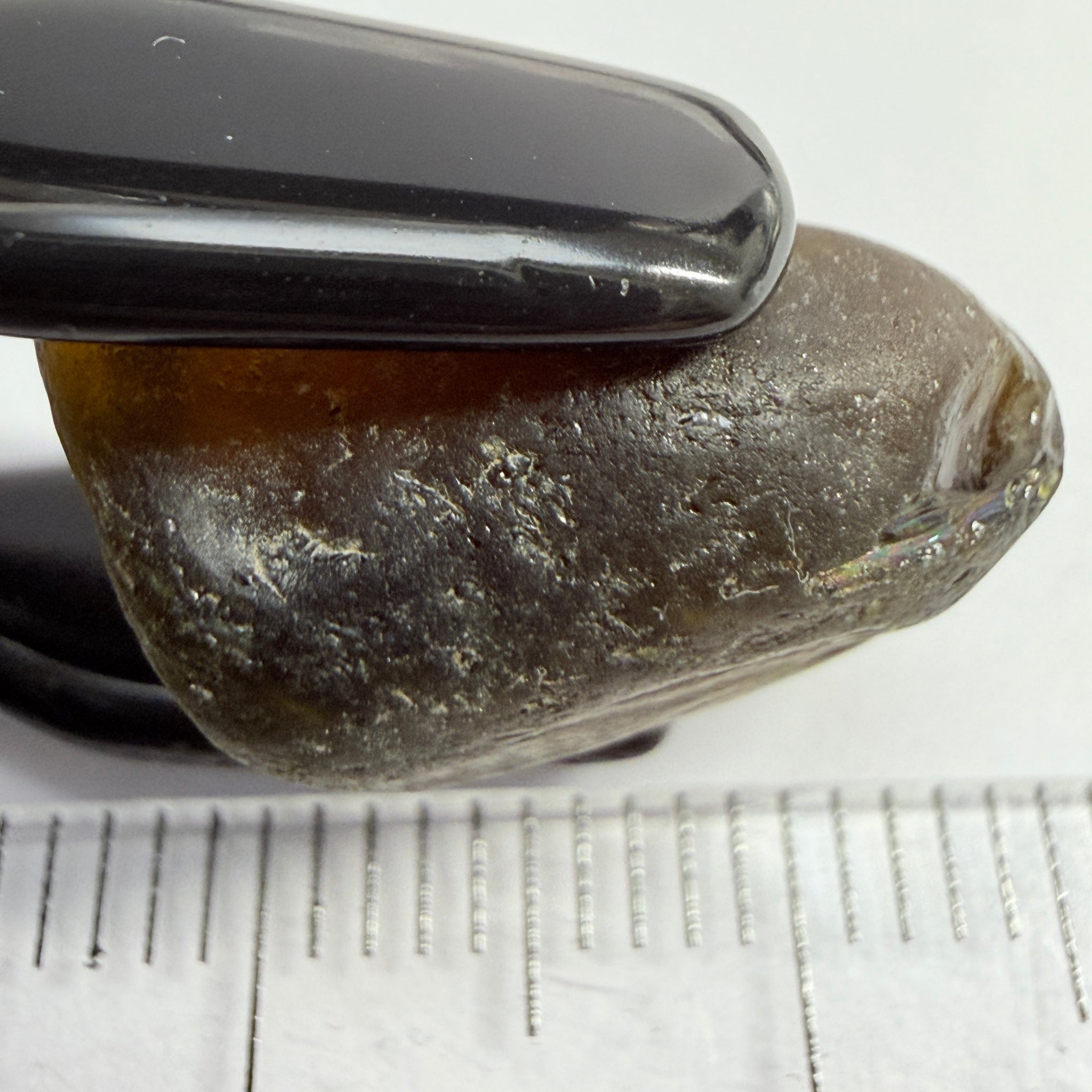 Dark Tourmaline, Tanzania, 11.96ct, Untreated Unheated, very dark, see all pics, spots on the outside skin, will come off on preforming, rest vvs-if