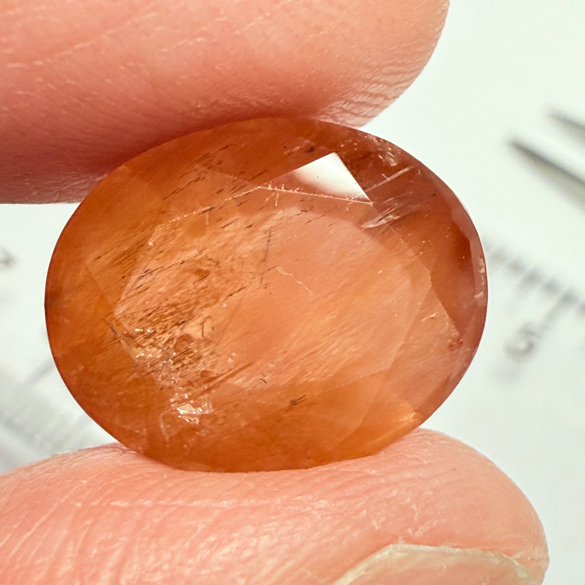 Red Scapolite, 8.47ct, Tanzania, Untreated Unheated, very rare, red under uv