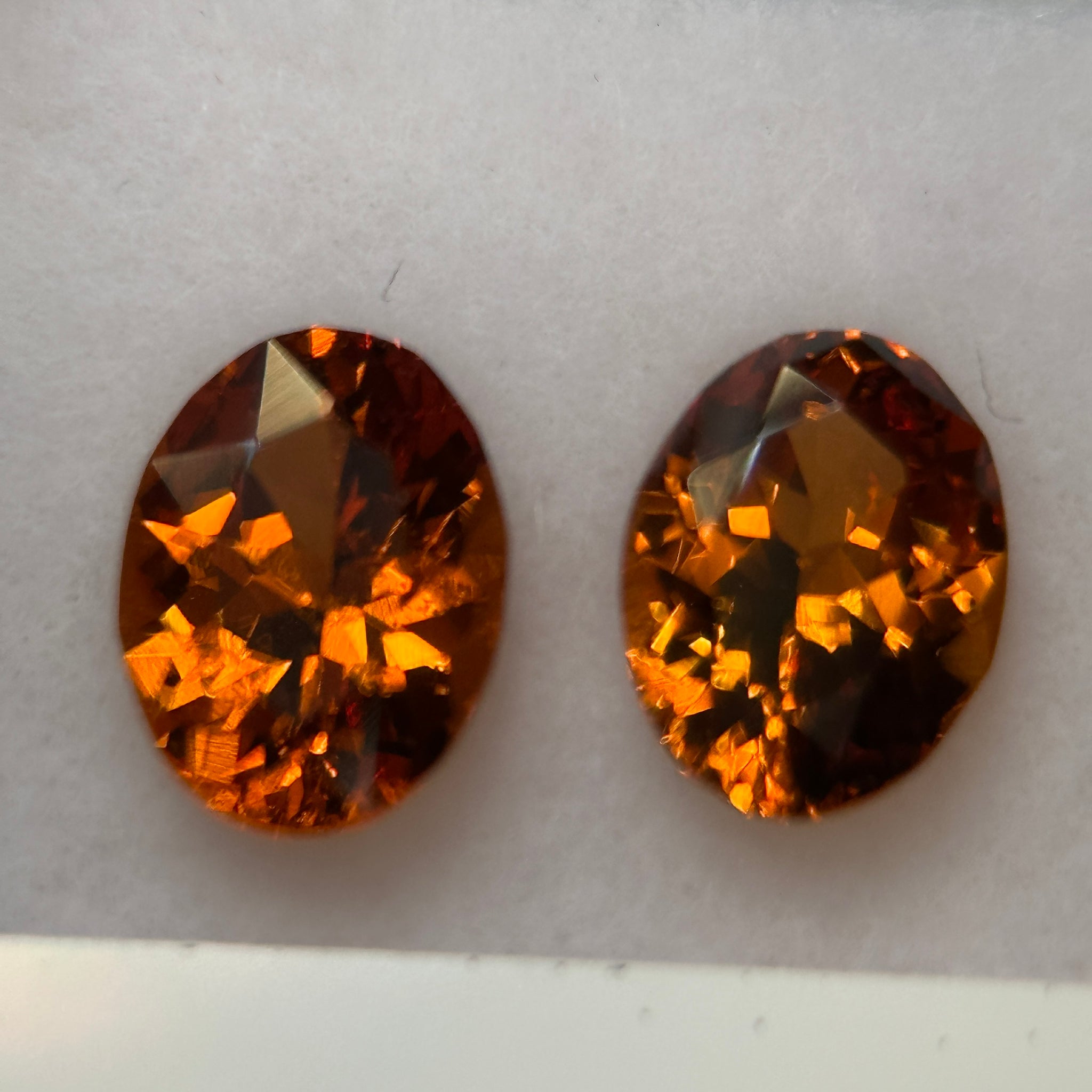 Spessartite Garnet Pair. 1.72ct, Tanzania. Untreated Unheated