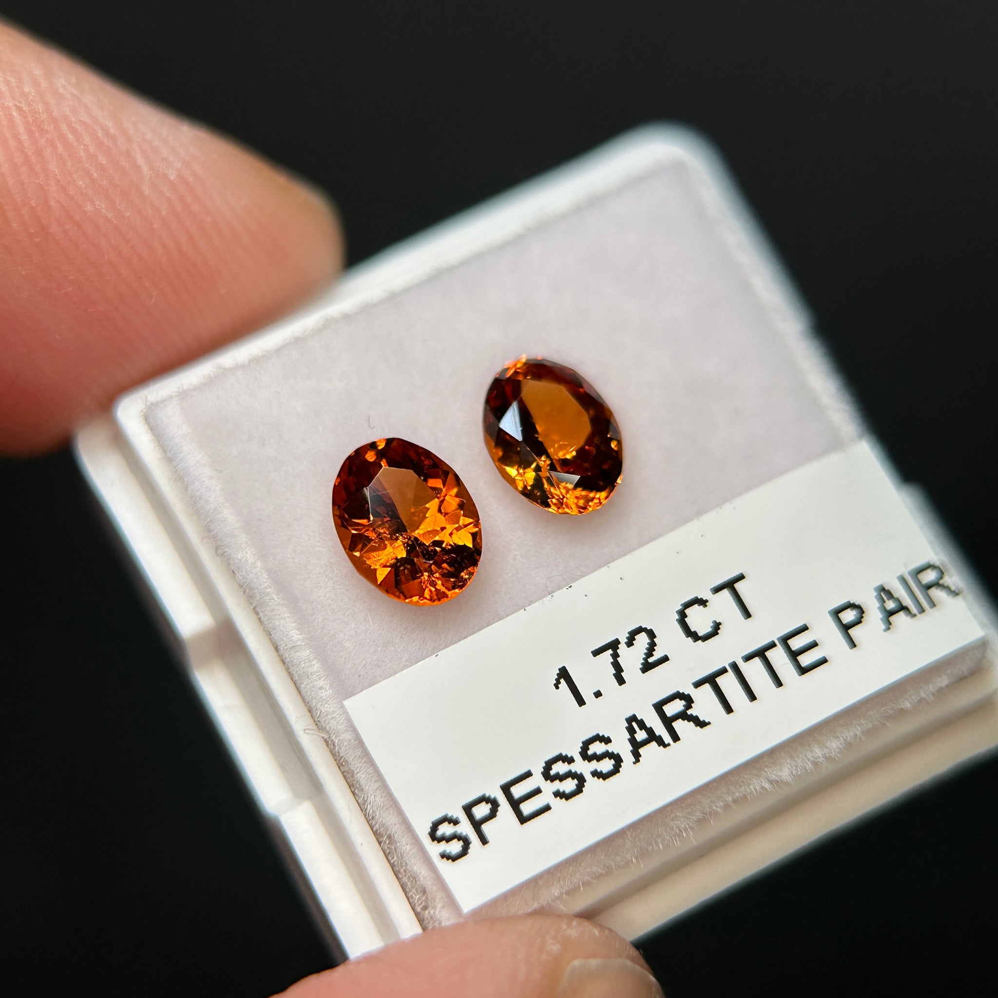 Spessartite Garnet Pair. 1.72ct, Tanzania. Untreated Unheated