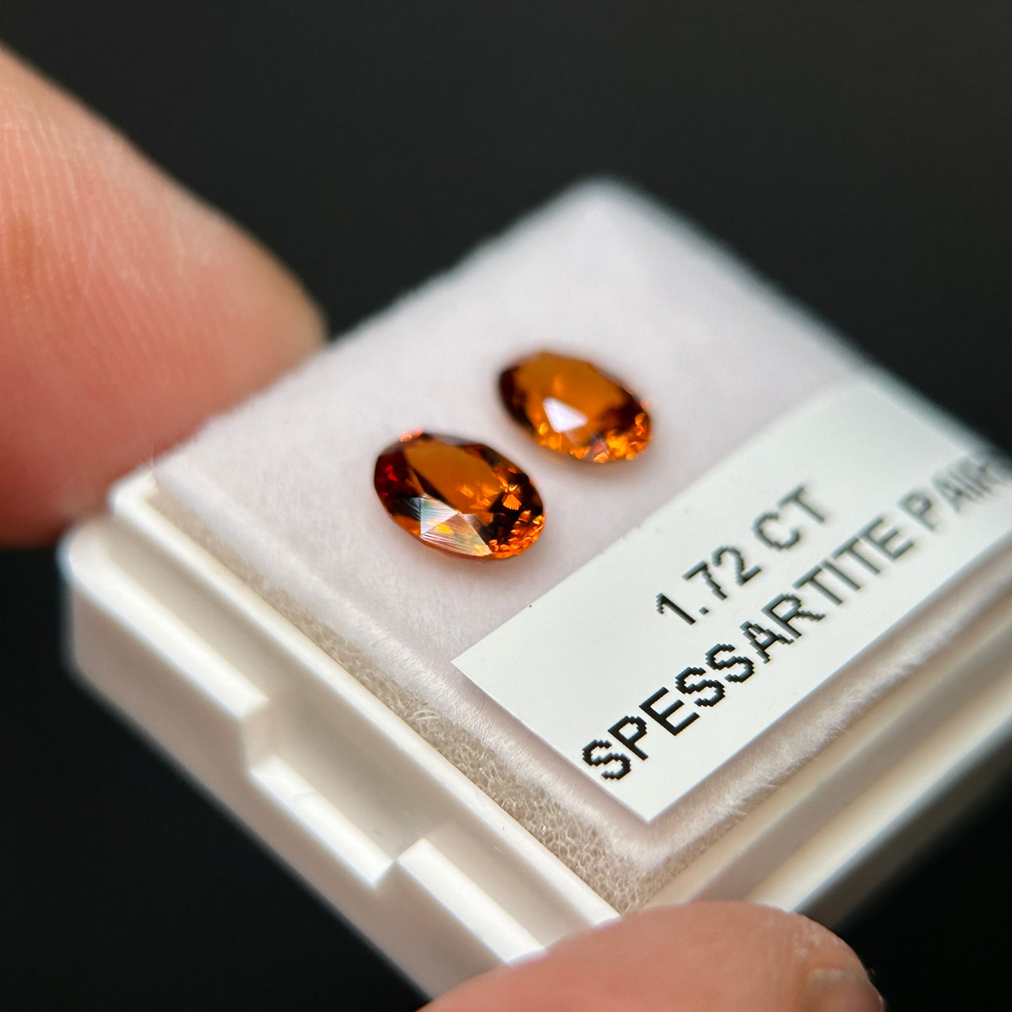 Spessartite Garnet Pair. 1.72ct, Tanzania. Untreated Unheated