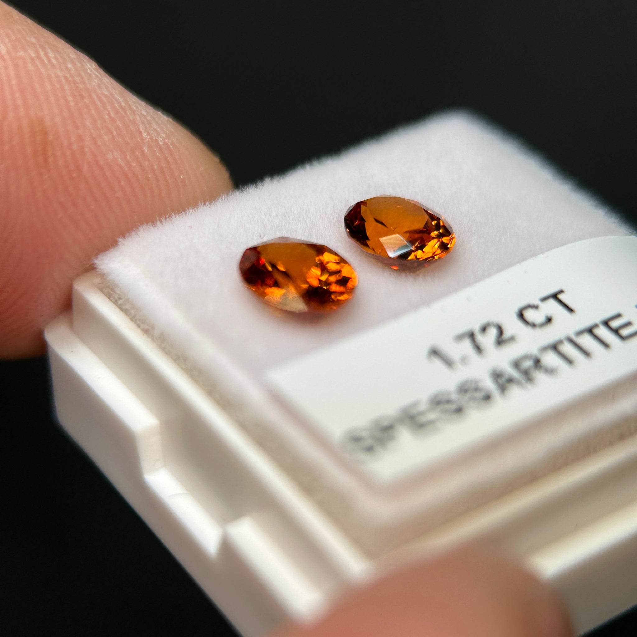 Spessartite Garnet Pair. 1.72ct, Tanzania. Untreated Unheated