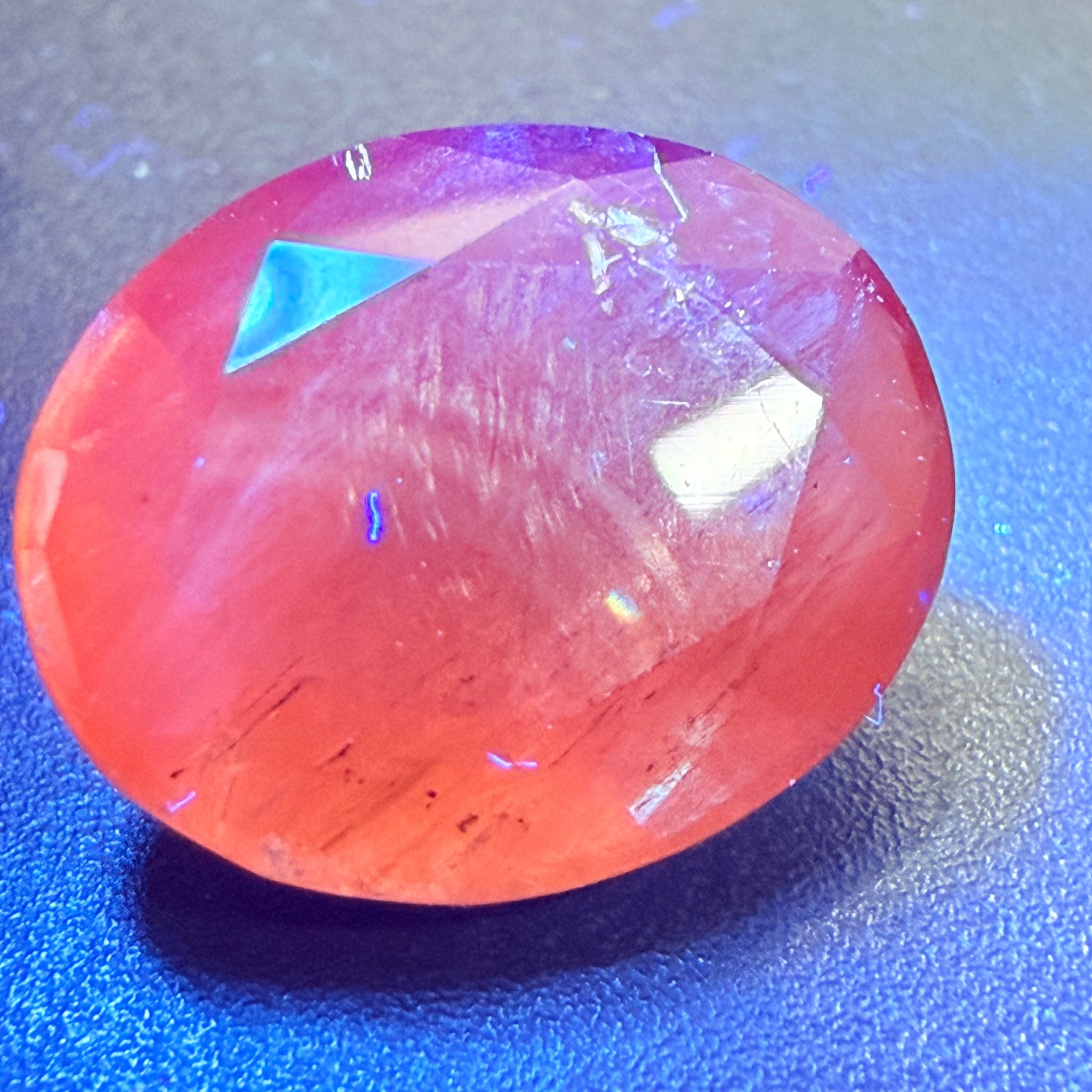 Red Scapolite, 8.47ct, Tanzania, Untreated Unheated, very rare, red under uv