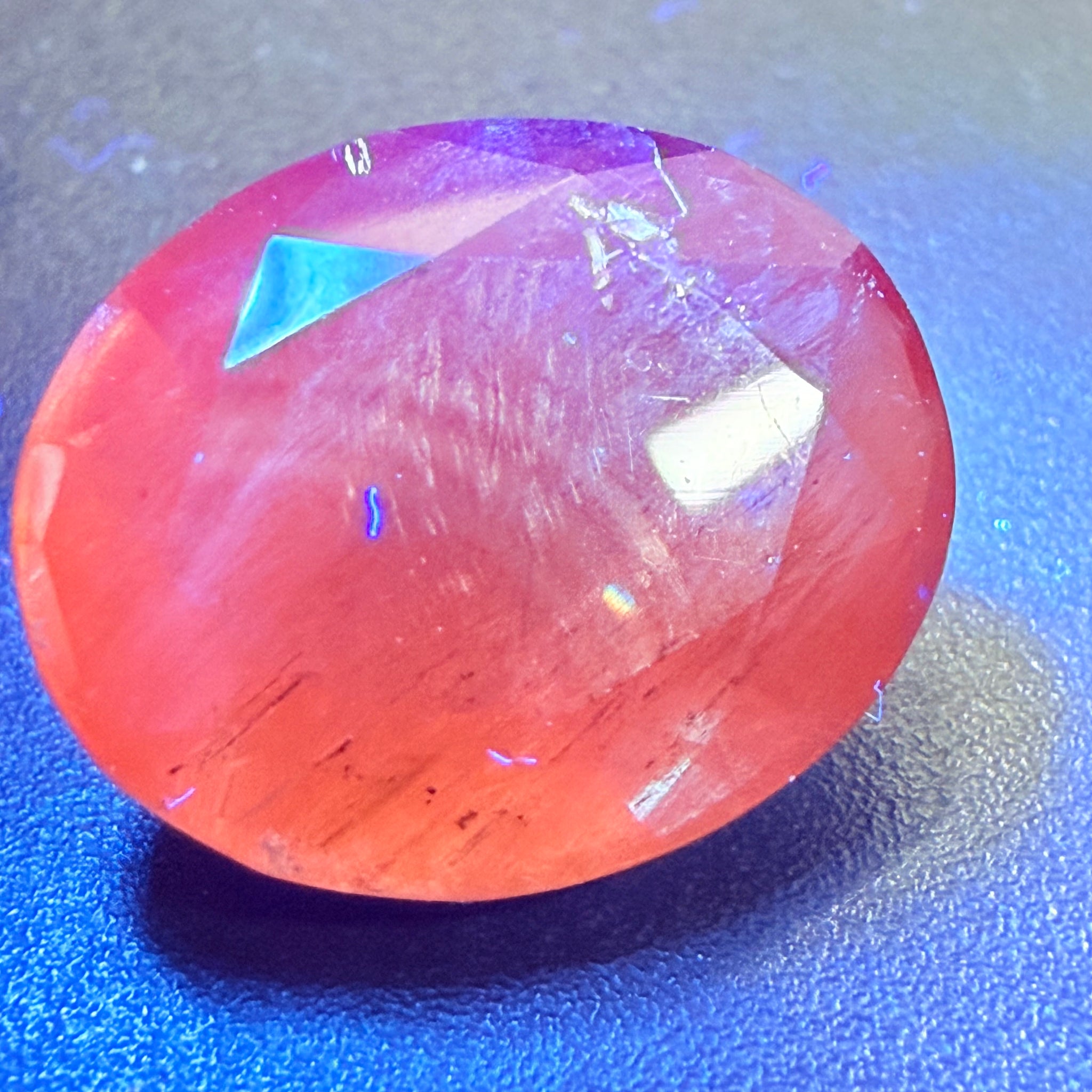 Red Scapolite, 8.47ct, Tanzania, Untreated Unheated, very rare, red under uv