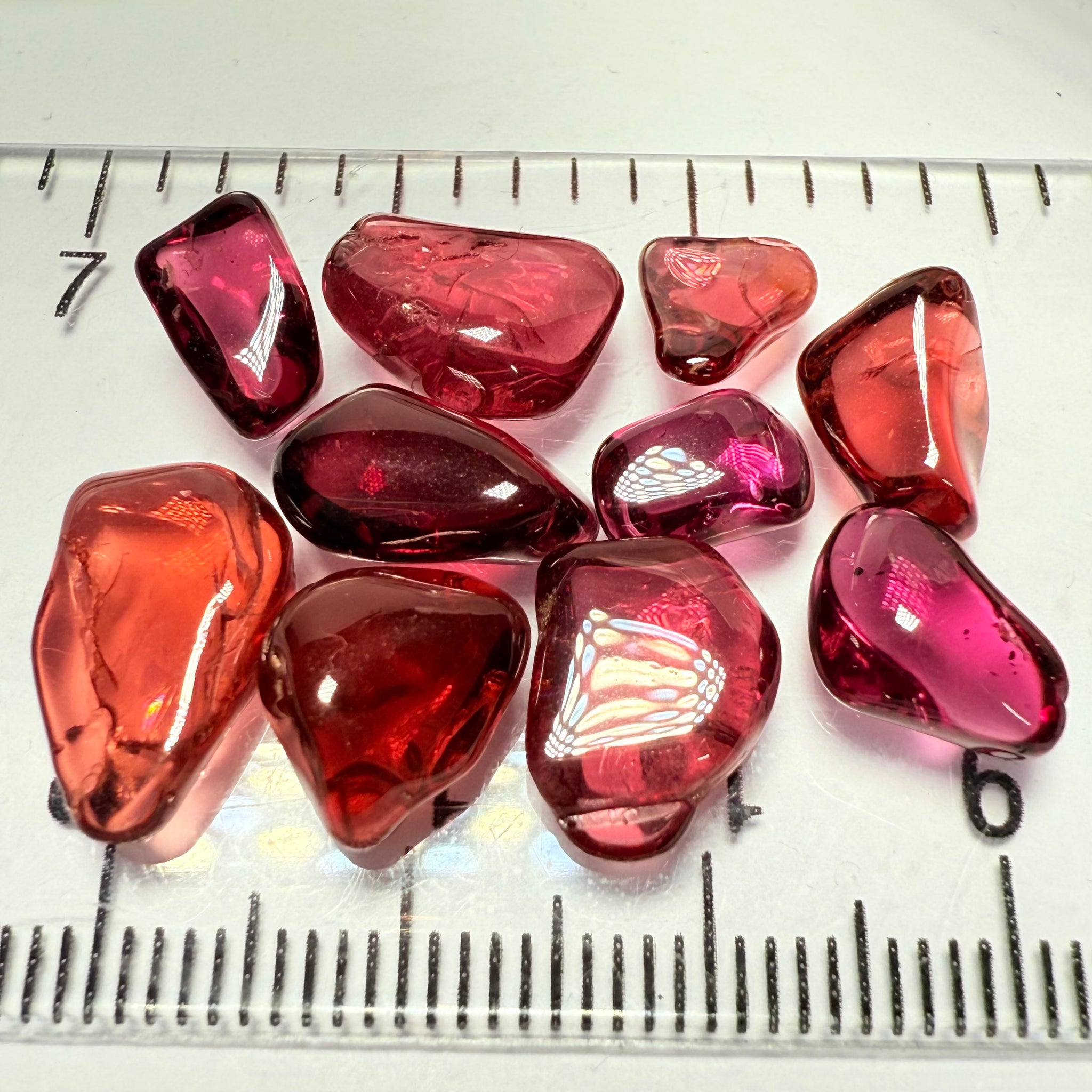 Mix Tanzanian Garnet Lot, Freeform Cabochons, 33.98ct, from multiple areas in Tanzania, Untreated Unheated, great for designers getting creative, very high polish, excellent transparency. 10 pc lot,3.3ct av.