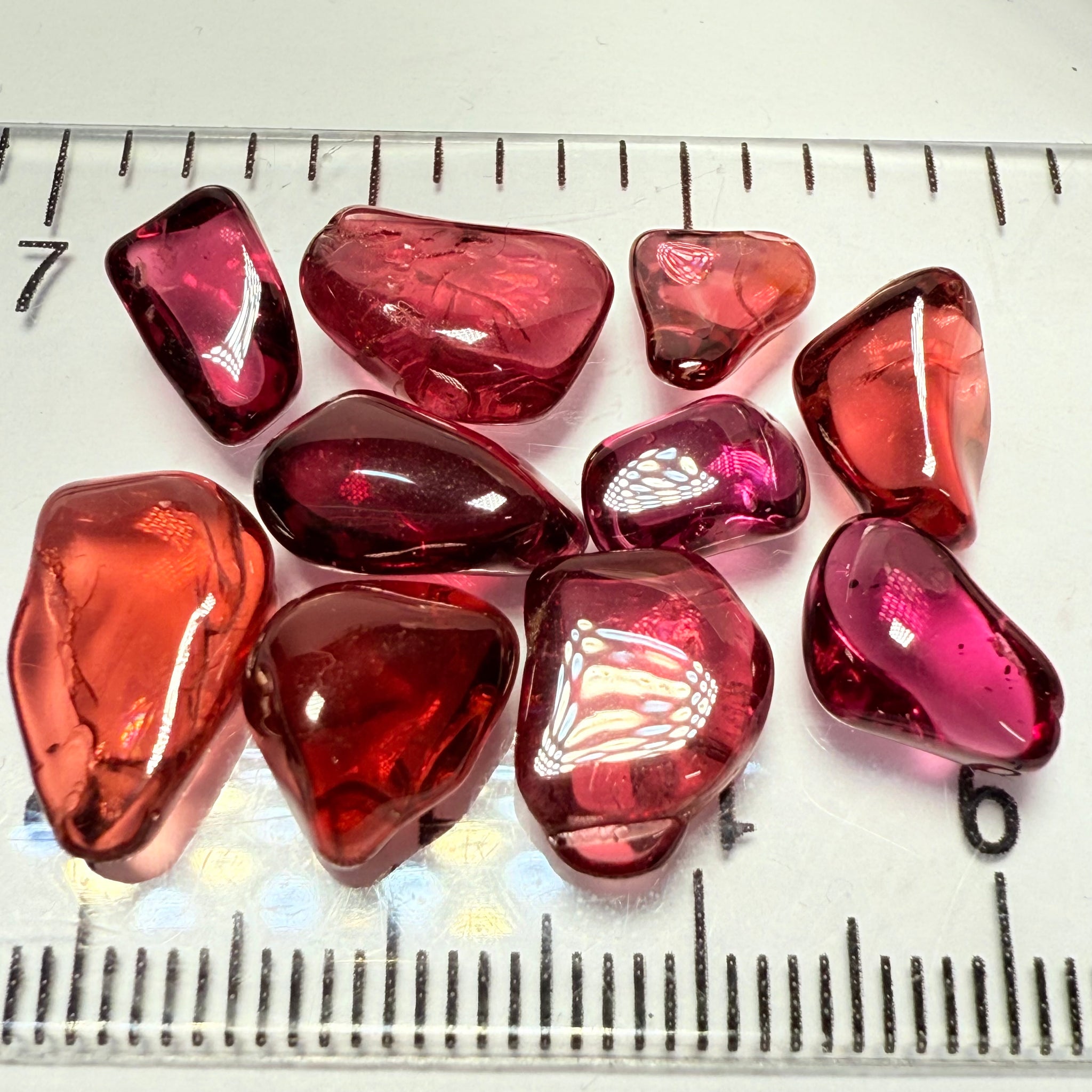 Mix Tanzanian Garnet Lot, Freeform Cabochons, 33.98ct, from multiple areas in Tanzania, Untreated Unheated, great for designers getting creative, very high polish, excellent transparency. 10 pc lot,3.3ct av.