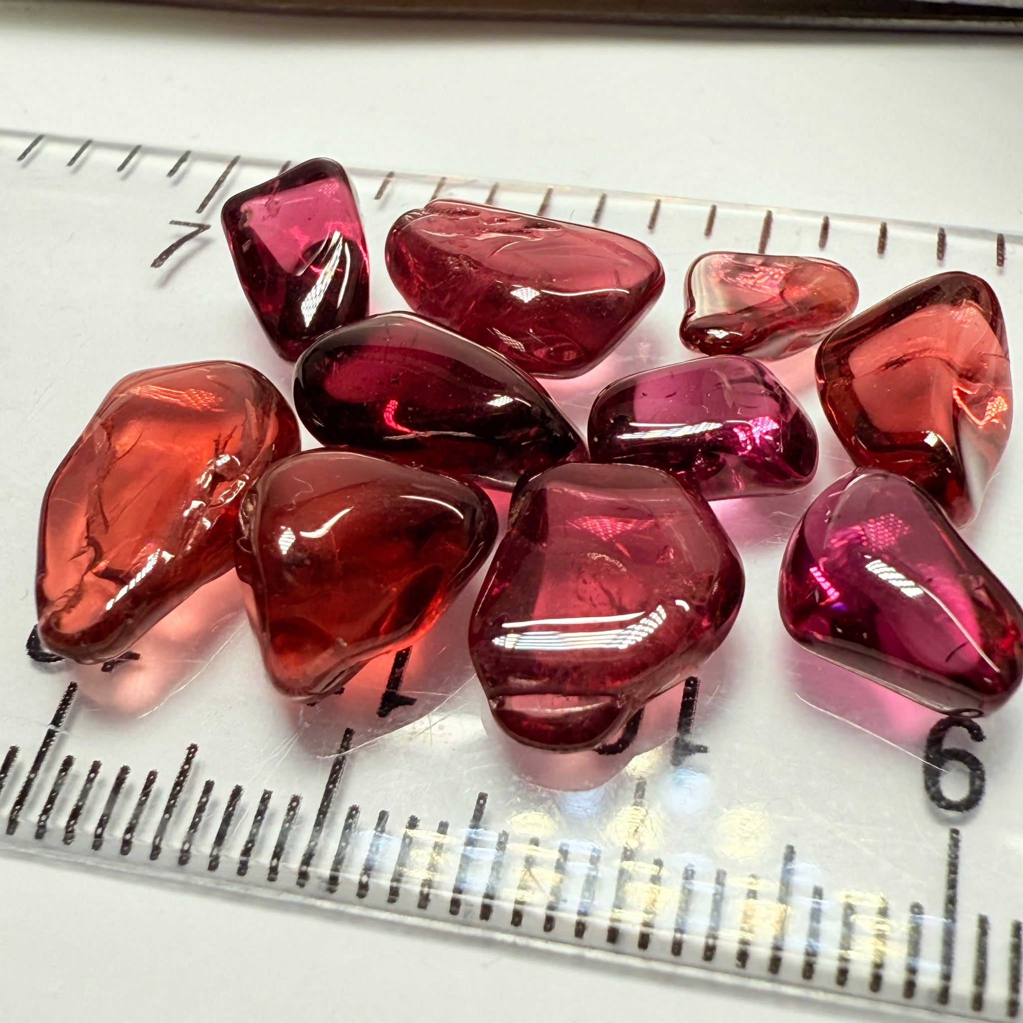 Mix Tanzanian Garnet Lot, Freeform Cabochons, 33.98ct, from multiple areas in Tanzania, Untreated Unheated, great for designers getting creative, very high polish, excellent transparency. 10 pc lot,3.3ct av.