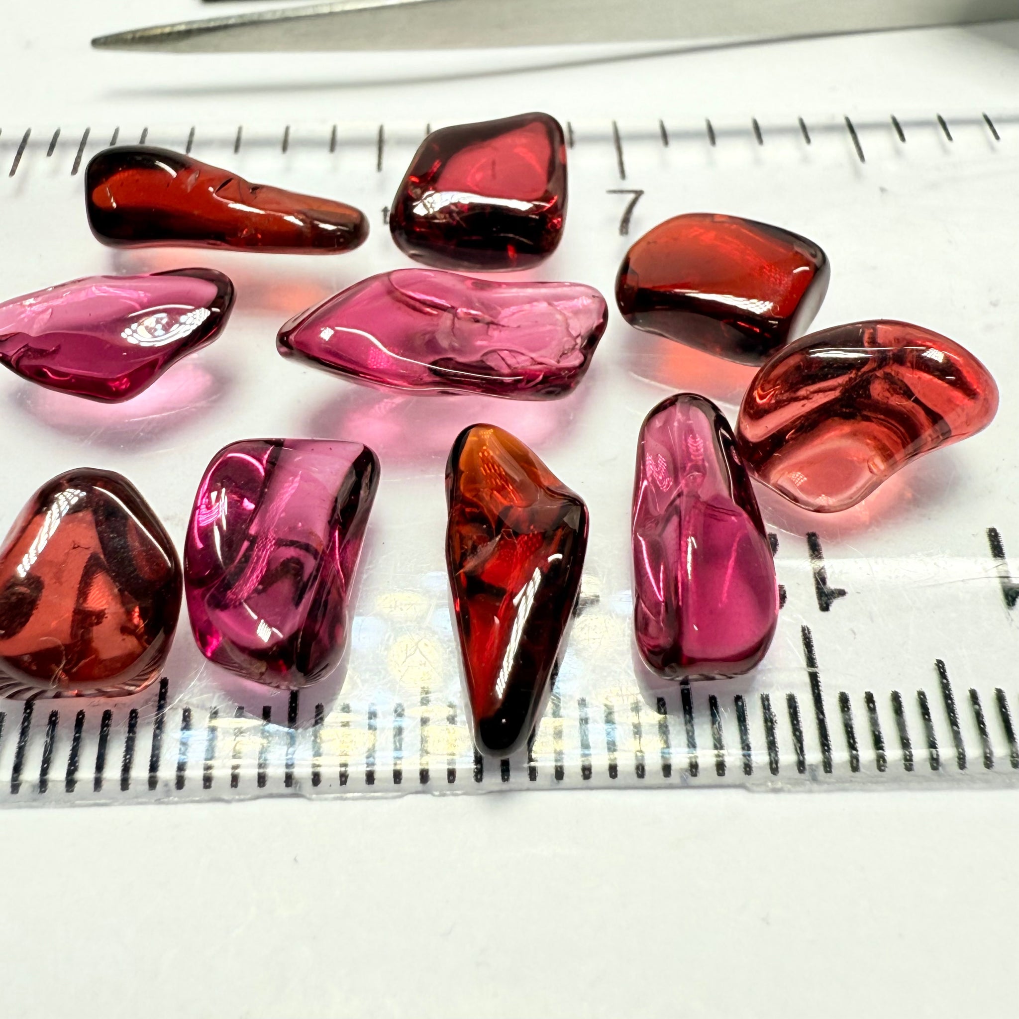 Mix Tanzanian Garnet Lot, Freeform Cabochons, 31.67ct, from multiple areas in Tanzania, Untreated Unheated, great for designers getting creative, very high polish, excellent transparency. 10 pc lot, 3.1ct av.