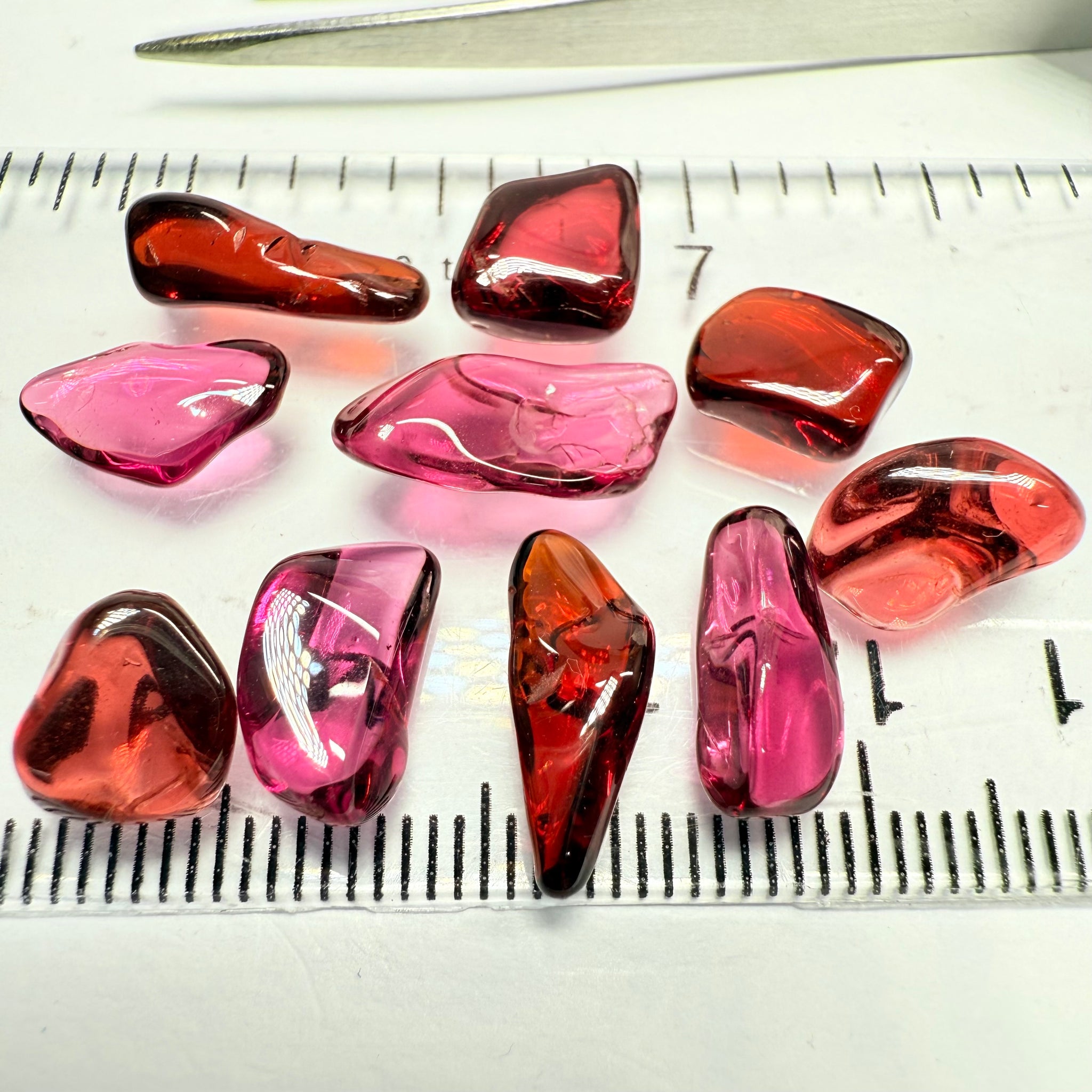 Mix Tanzanian Garnet Lot, Freeform Cabochons, 31.67ct, from multiple areas in Tanzania, Untreated Unheated, great for designers getting creative, very high polish, excellent transparency. 10 pc lot, 3.1ct av.