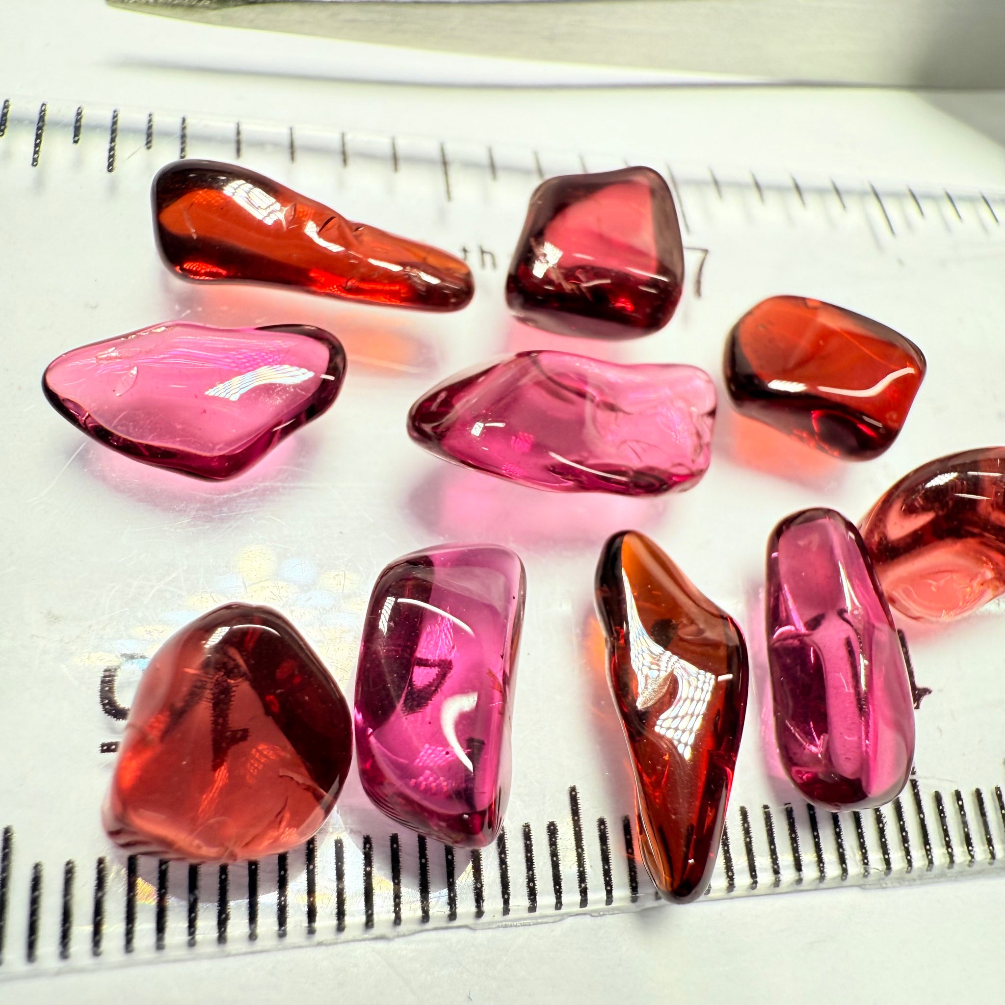 Mix Tanzanian Garnet Lot, Freeform Cabochons, 31.67ct, from multiple areas in Tanzania, Untreated Unheated, great for designers getting creative, very high polish, excellent transparency. 10 pc lot, 3.1ct av.