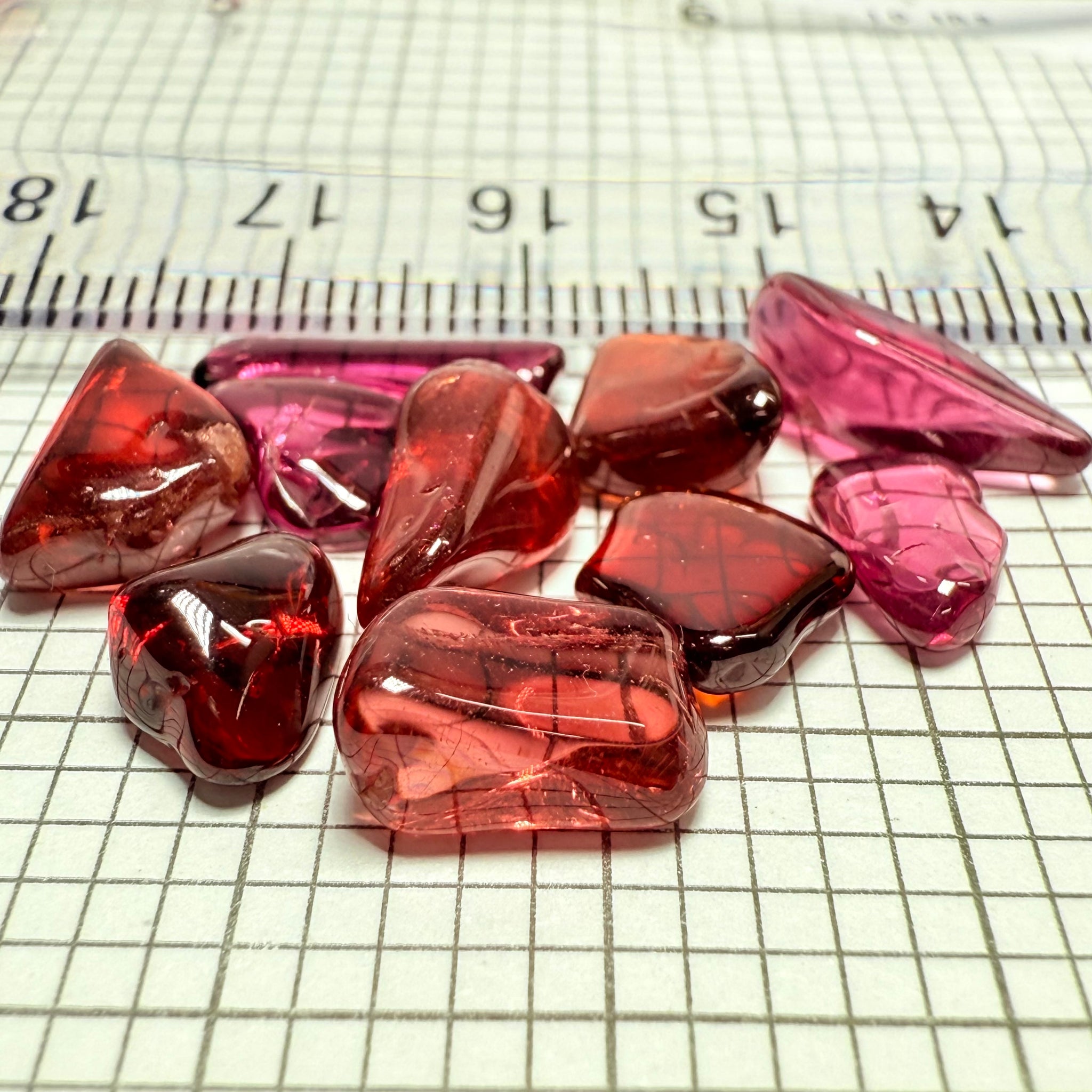 Mix Tanzanian Garnet Lot, Freeform Cabochons, 31.45ct, from multiple areas in Tanzania, Untreated Unheated, great for designers getting creative, very high polish, excellent transparency. 10 pc lot, 3.0ct av.