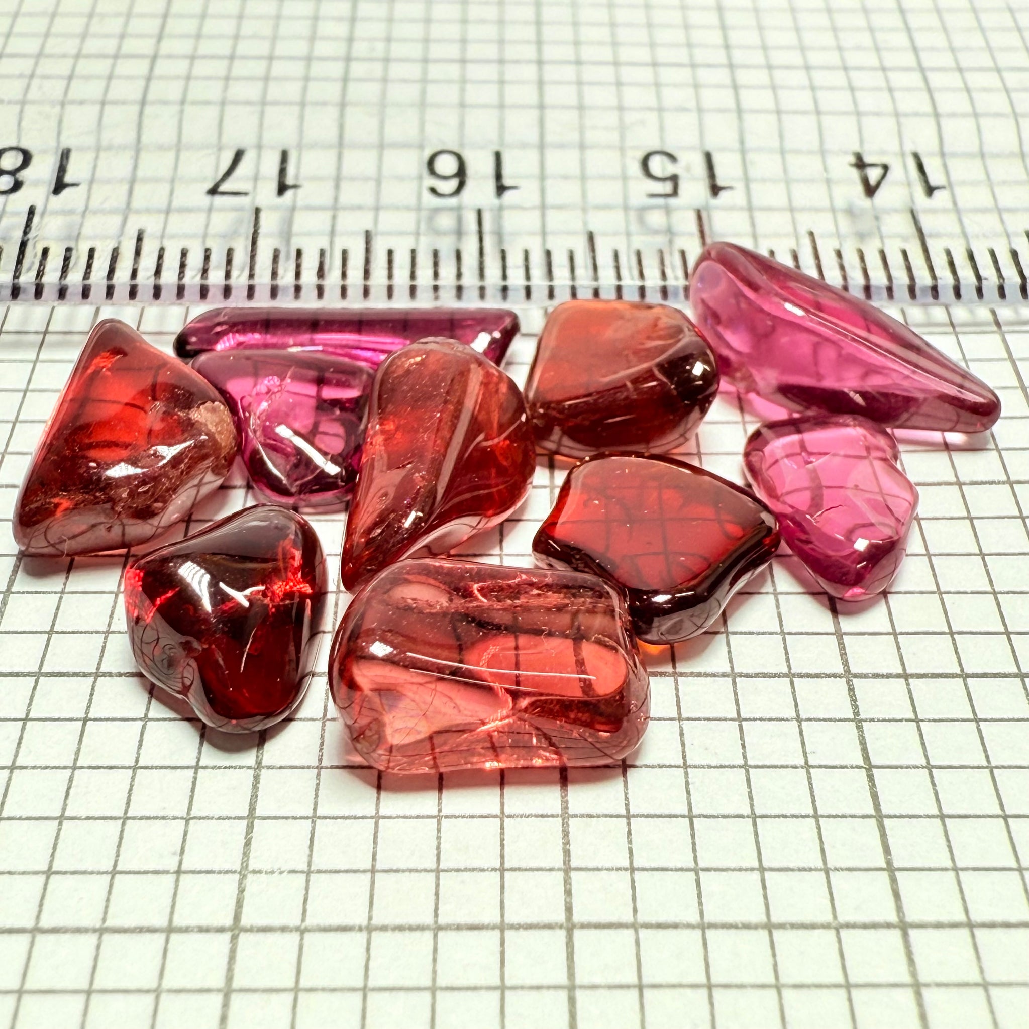 Mix Tanzanian Garnet Lot, Freeform Cabochons, 31.45ct, from multiple areas in Tanzania, Untreated Unheated, great for designers getting creative, very high polish, excellent transparency. 10 pc lot, 3.0ct av.