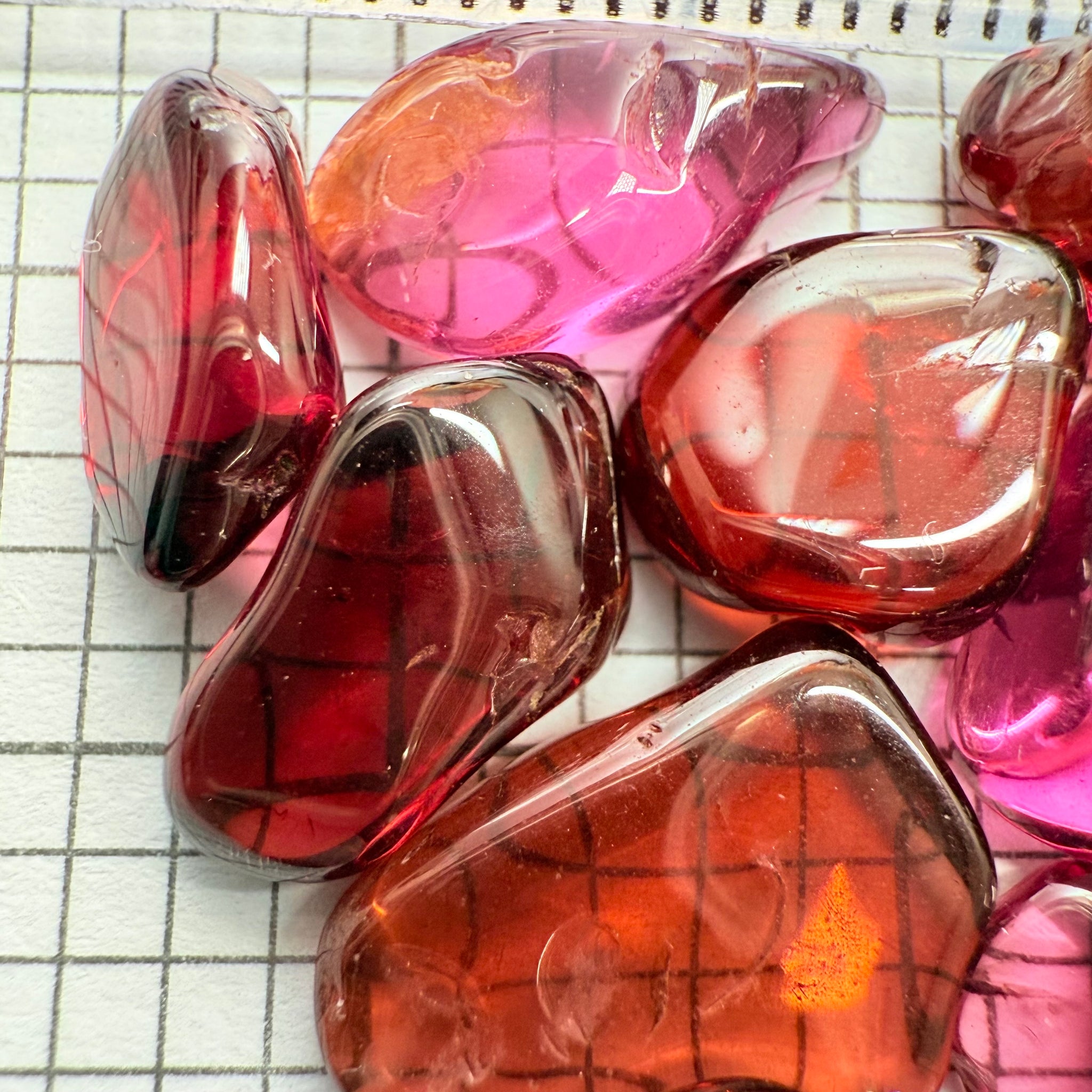 Mix Tanzanian Garnet Lot, Freeform Cabochons, 30.71ct, from multiple areas in Tanzania, Untreated Unheated, great for designers getting creative, very high polish, excellent transparency. 10 pc lot, 3.0ct av.