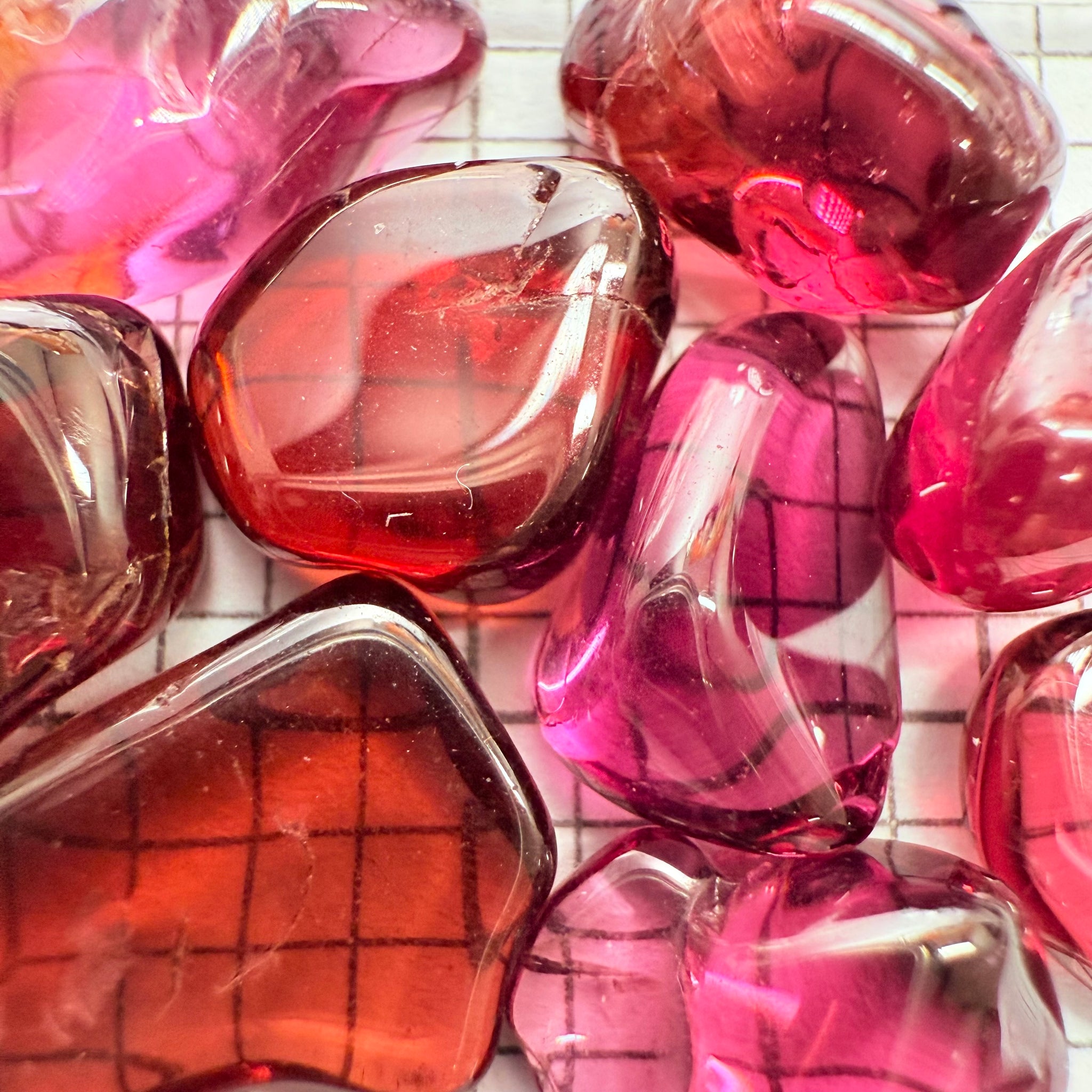 Mix Tanzanian Garnet Lot, Freeform Cabochons, 30.71ct, from multiple areas in Tanzania, Untreated Unheated, great for designers getting creative, very high polish, excellent transparency. 10 pc lot, 3.0ct av.