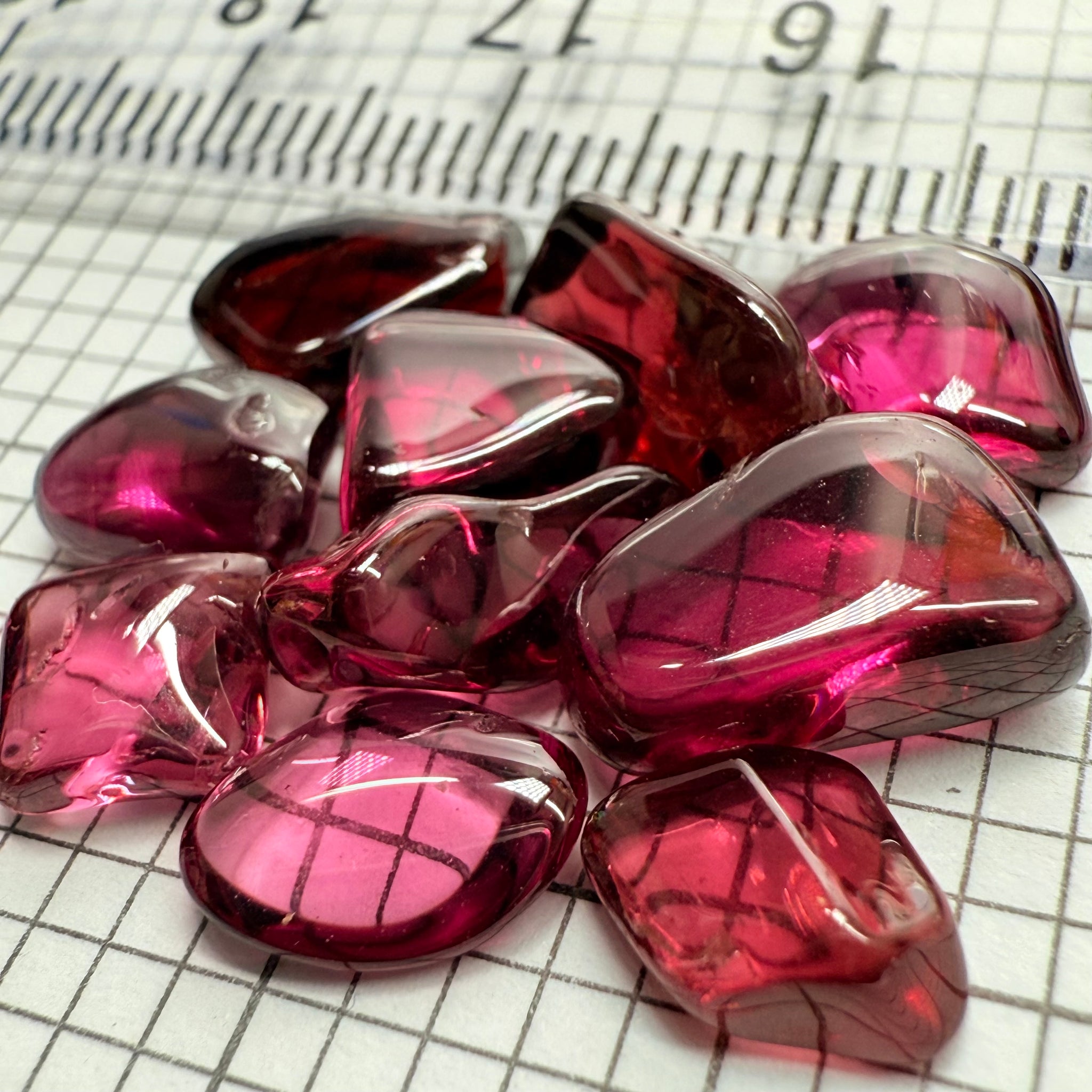Mix Tanzanian Garnet Lot, Freeform Cabochons, 27.68ct, from multiple areas in Tanzania, Untreated Unheated, great for designers getting creative, very high polish, excellent transparency. 10 pc lot, 2.7ct av.