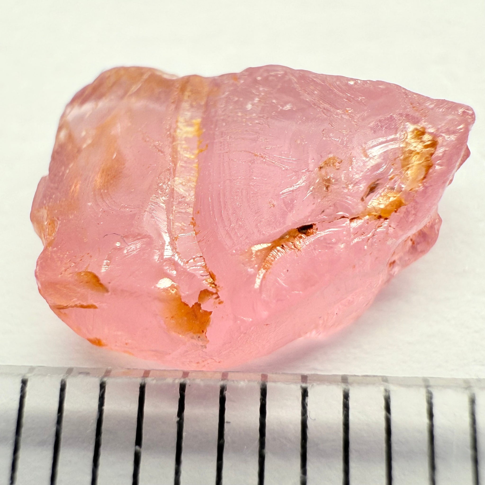 Pink Spinel, Baby Pink, 4.29ct, Tanzania, Untreated Unheated, just silky, flat shape, set into jewellery as is