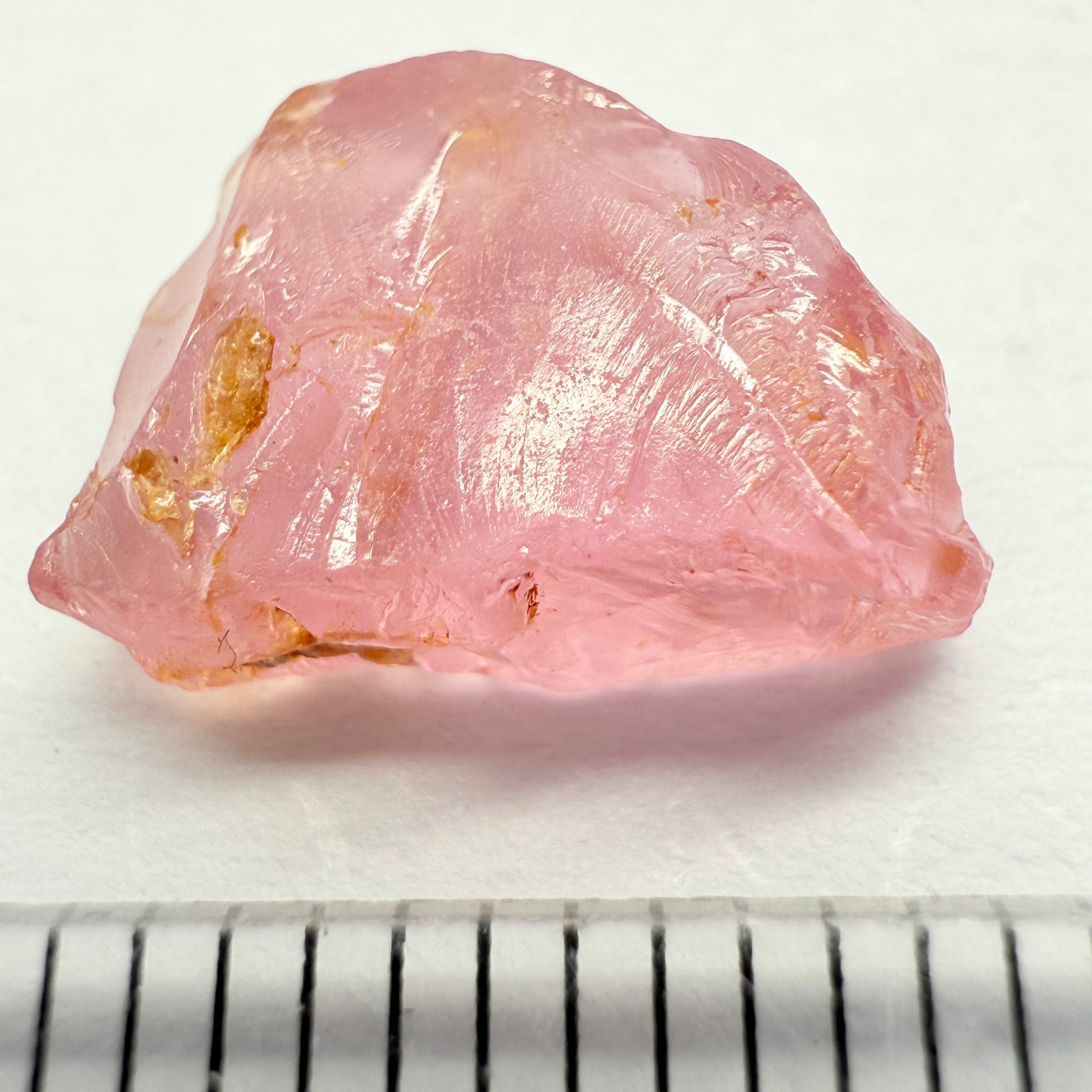 Pink Spinel, Baby Pink, 4.29ct, Tanzania, Untreated Unheated, just silky, flat shape, set into jewellery as is