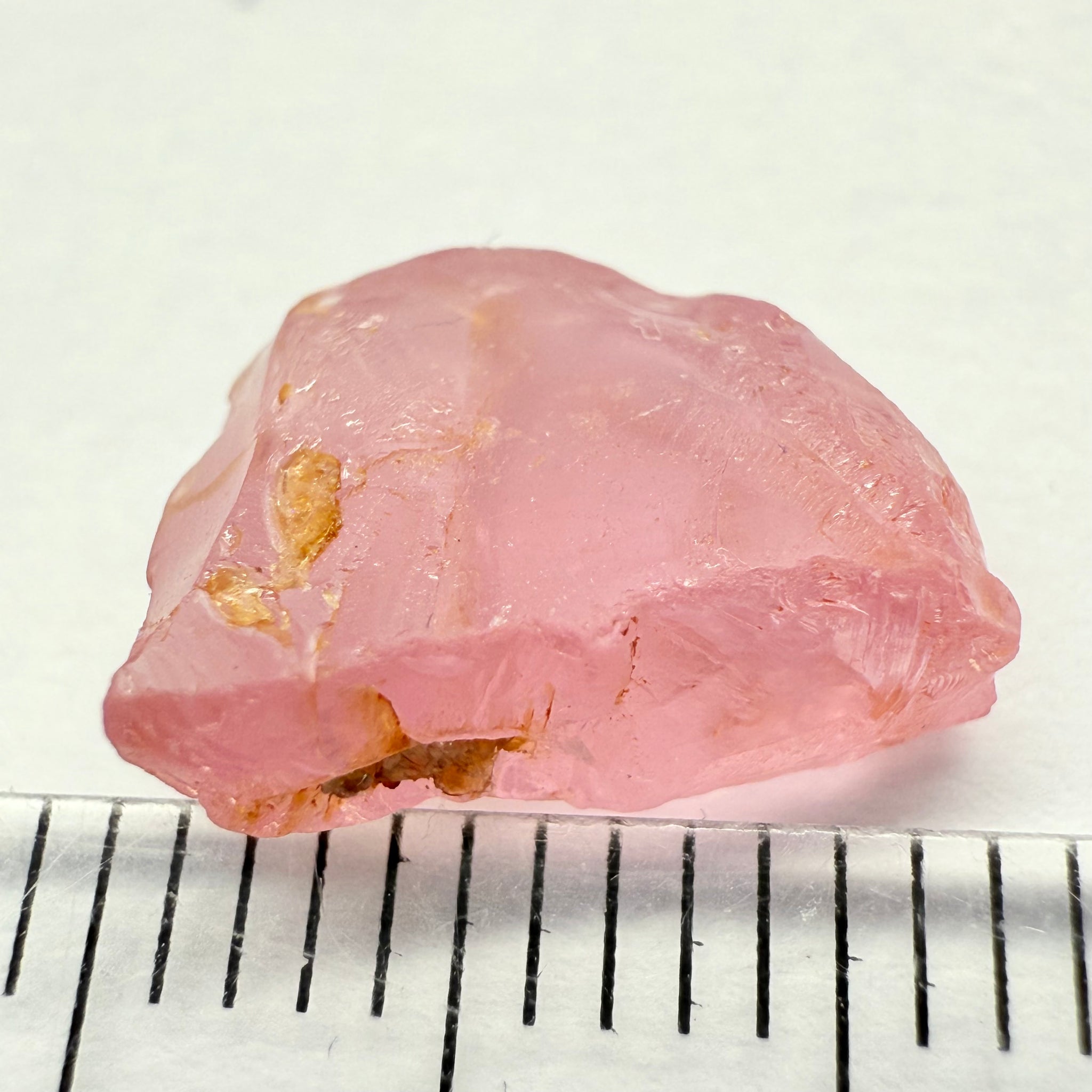Pink Spinel, Baby Pink, 4.29ct, Tanzania, Untreated Unheated, just silky, flat shape, set into jewellery as is