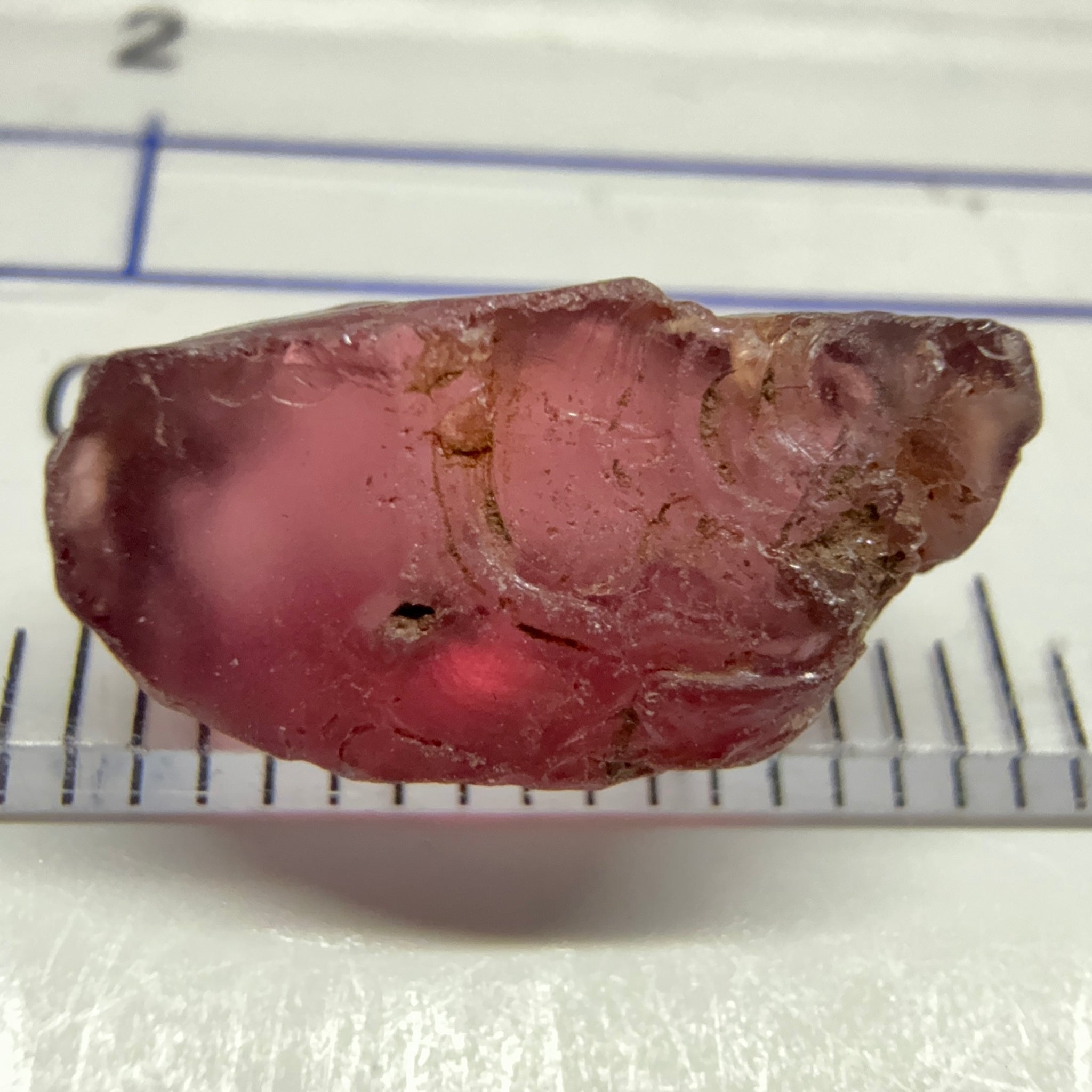 Rhodolite Garnet Colour Shifting, 5.32ct, Umba, Tanzania, Untreated Untreated. A very large spot on the outside going a few mm in