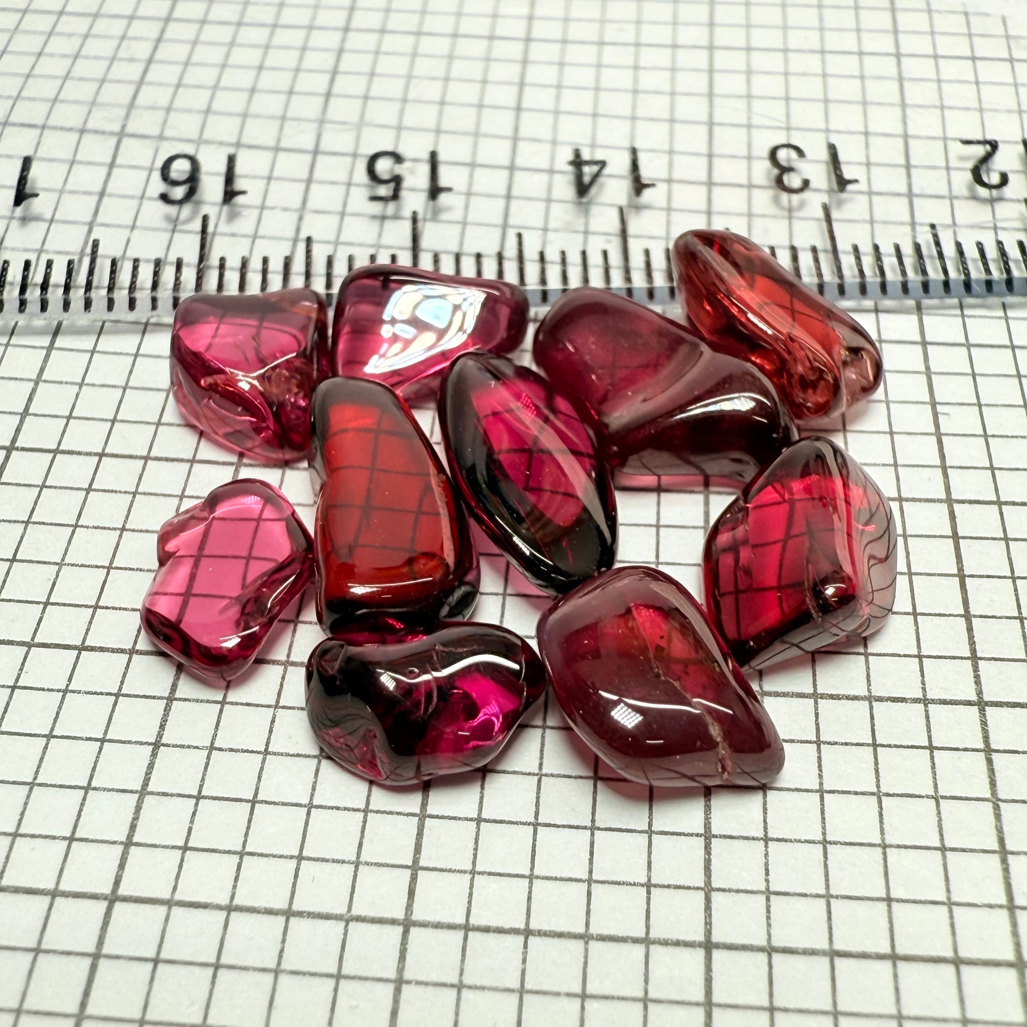 Mix Tanzanian Garnet Lot, Freeform Cabochons, 33.03ct, from multiple areas in Tanzania, Untreated Unheated, great for designers getting creative, very high polish, excellent transparency. 10 pc lot, 3.3ct av.
