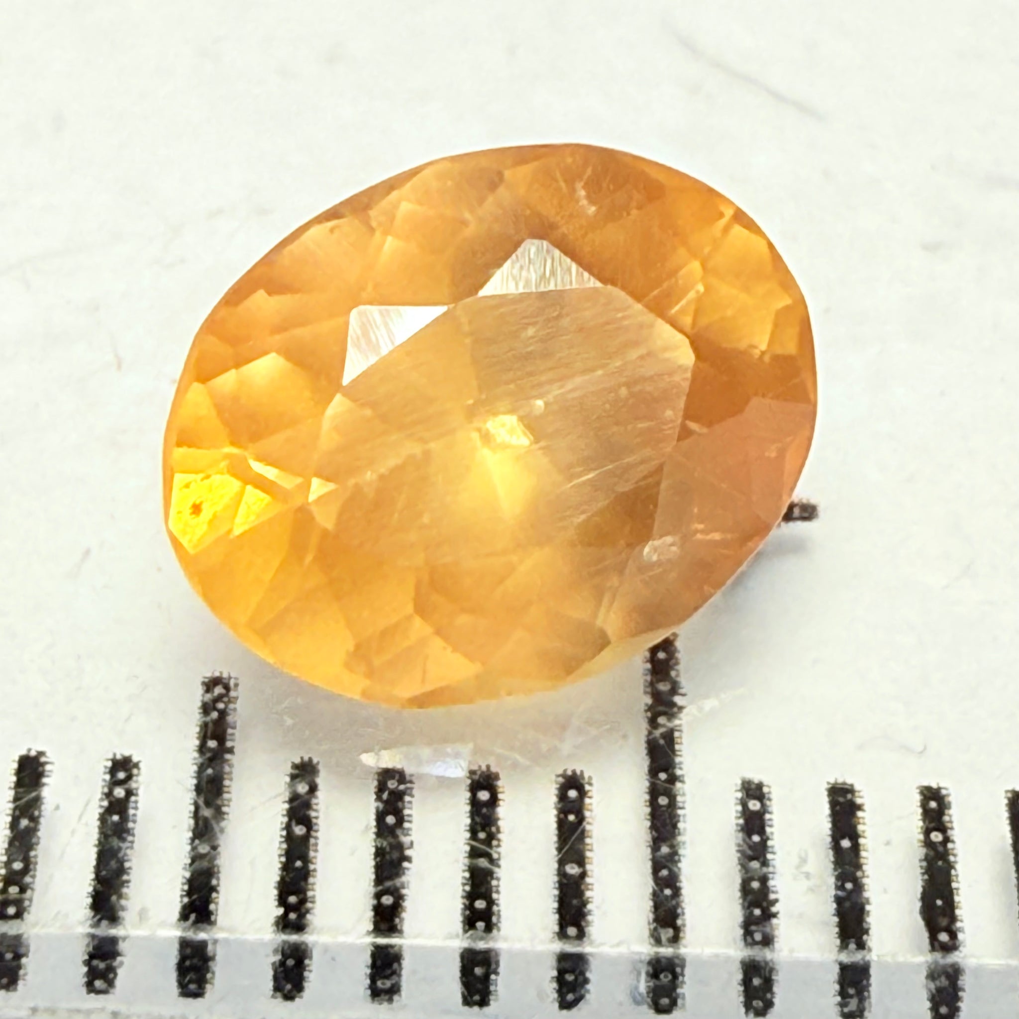 Yellow Sapphire, 1.28ct, Tanzania, silky, Untreated Unheated, culet slightly scratched, not noticeable face up, I have graded as native cut