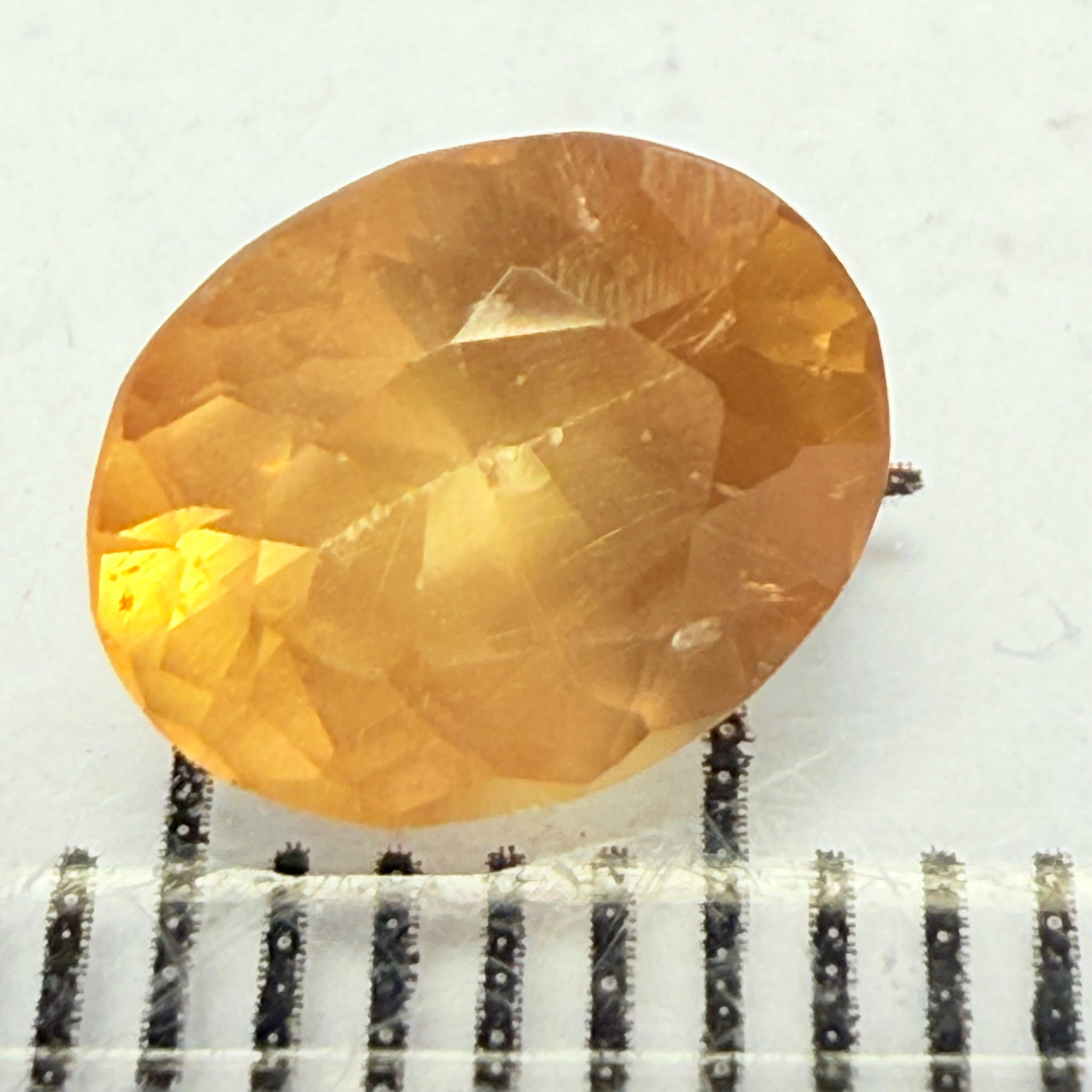 Yellow Sapphire, 1.28ct, Tanzania, silky, Untreated Unheated, culet slightly scratched, not noticeable face up, I have graded as native cut