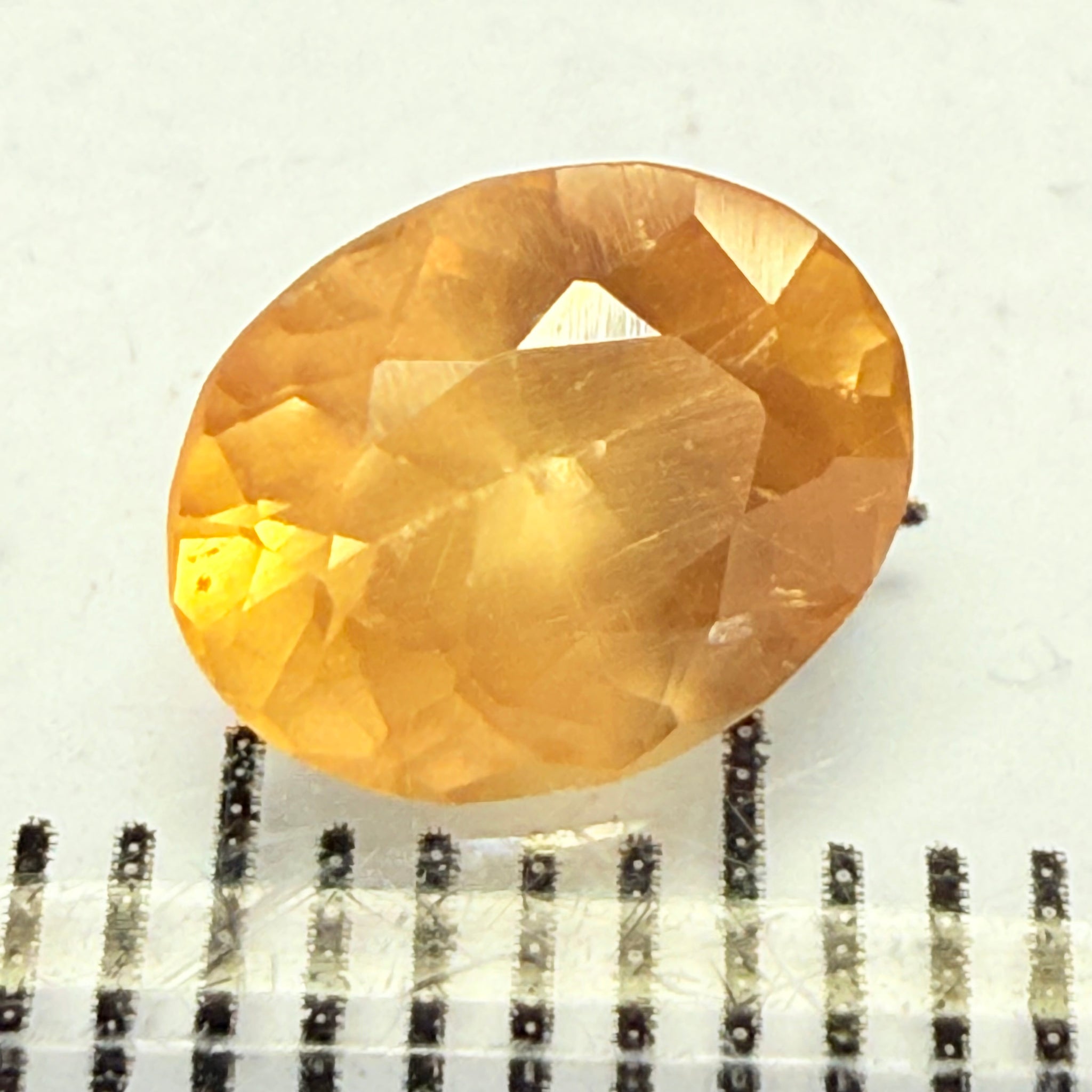 Yellow Sapphire, 1.28ct, Tanzania, silky, Untreated Unheated, culet slightly scratched, not noticeable face up, I have graded as native cut