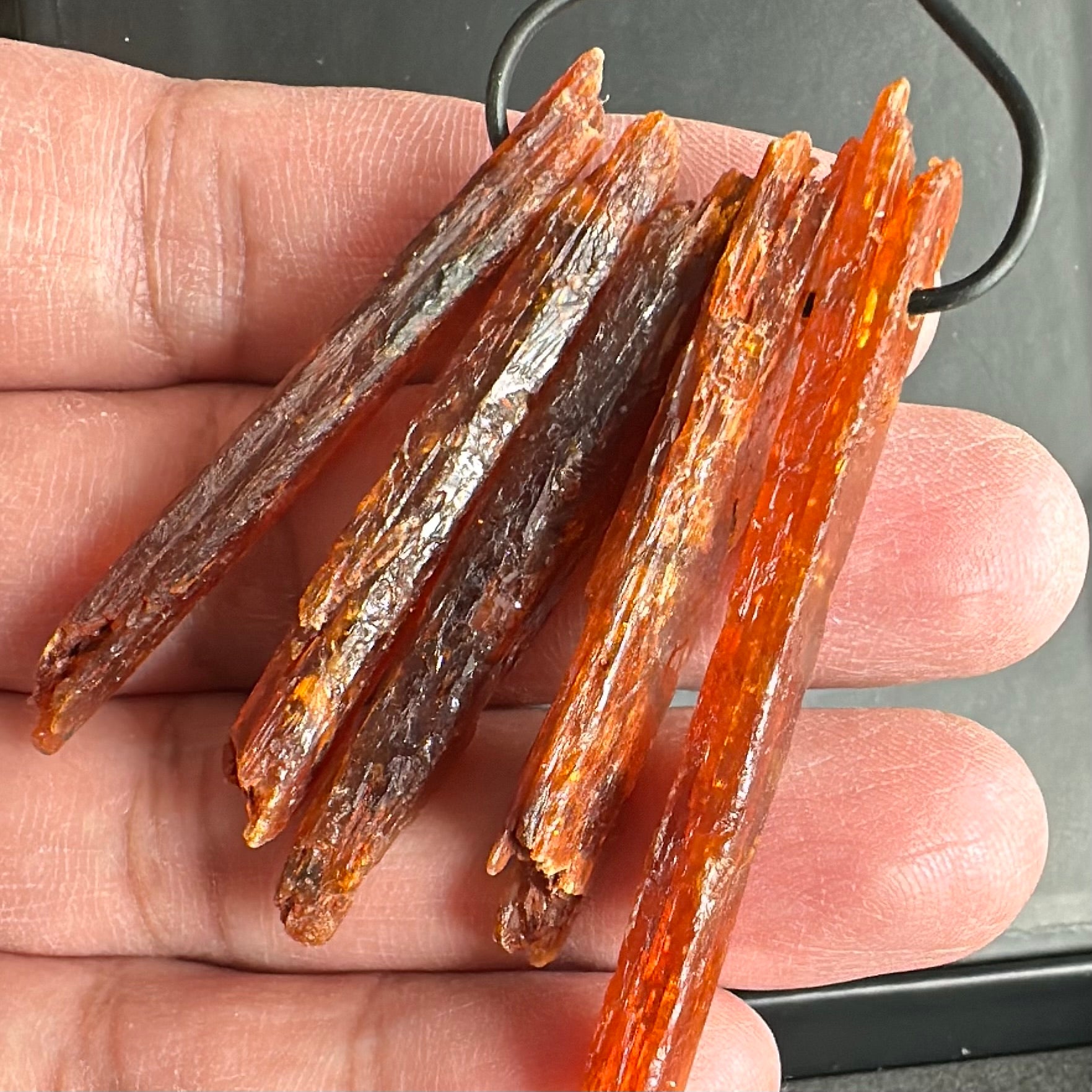 Orange Kyanite Crystals, Drilled, 5 pc lot, price for all 5, the lot you are viewing is the exact lot you are buying