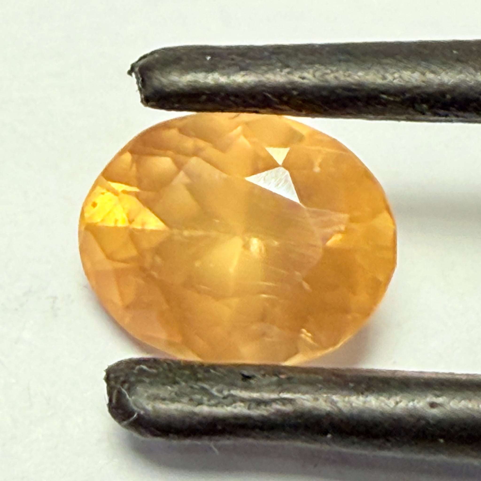Yellow Sapphire, 1.28ct, Tanzania, silky, Untreated Unheated, culet slightly scratched, not noticeable face up, I have graded as native cut