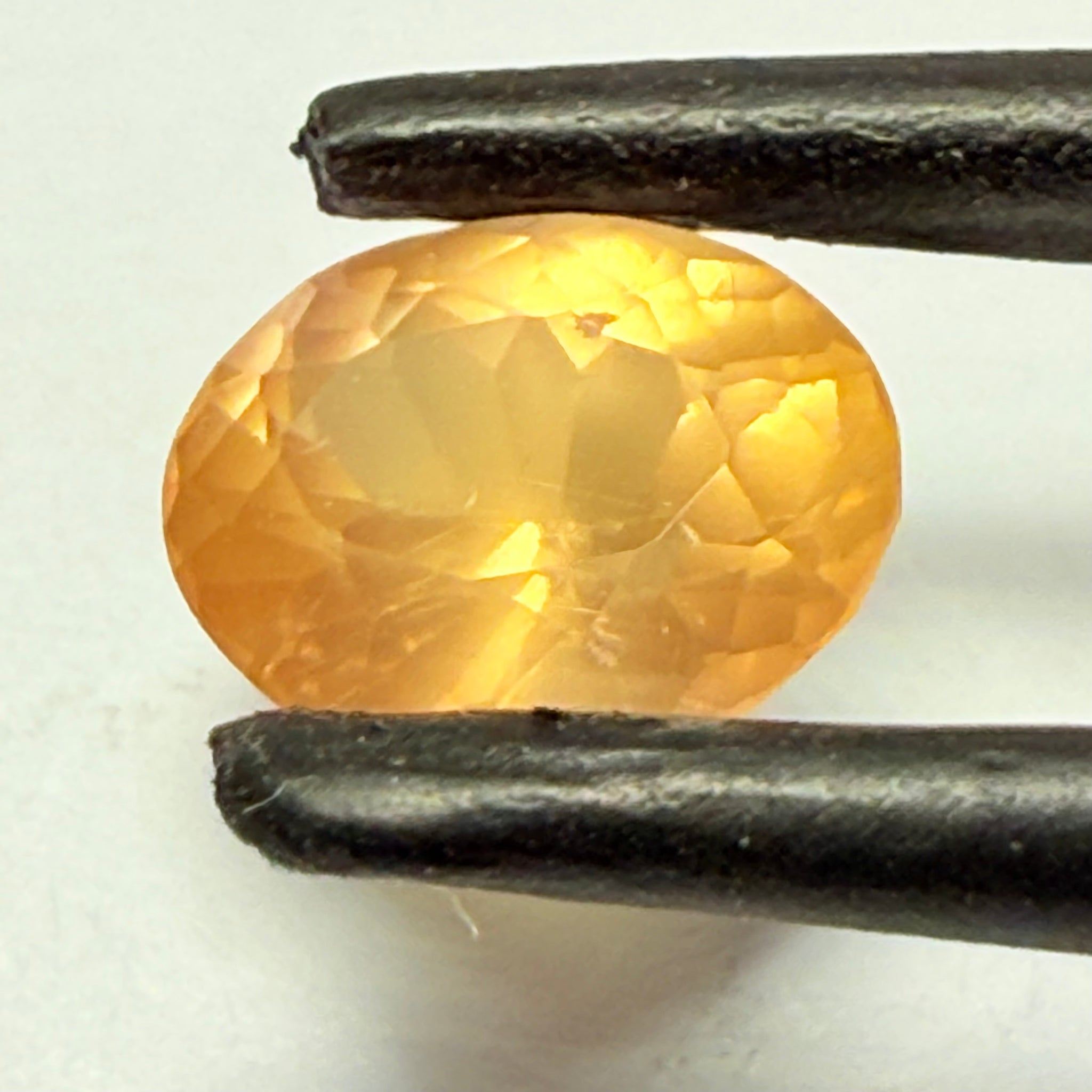 Yellow Sapphire, 1.28ct, Tanzania, silky, Untreated Unheated, culet slightly scratched, not noticeable face up, I have graded as native cut