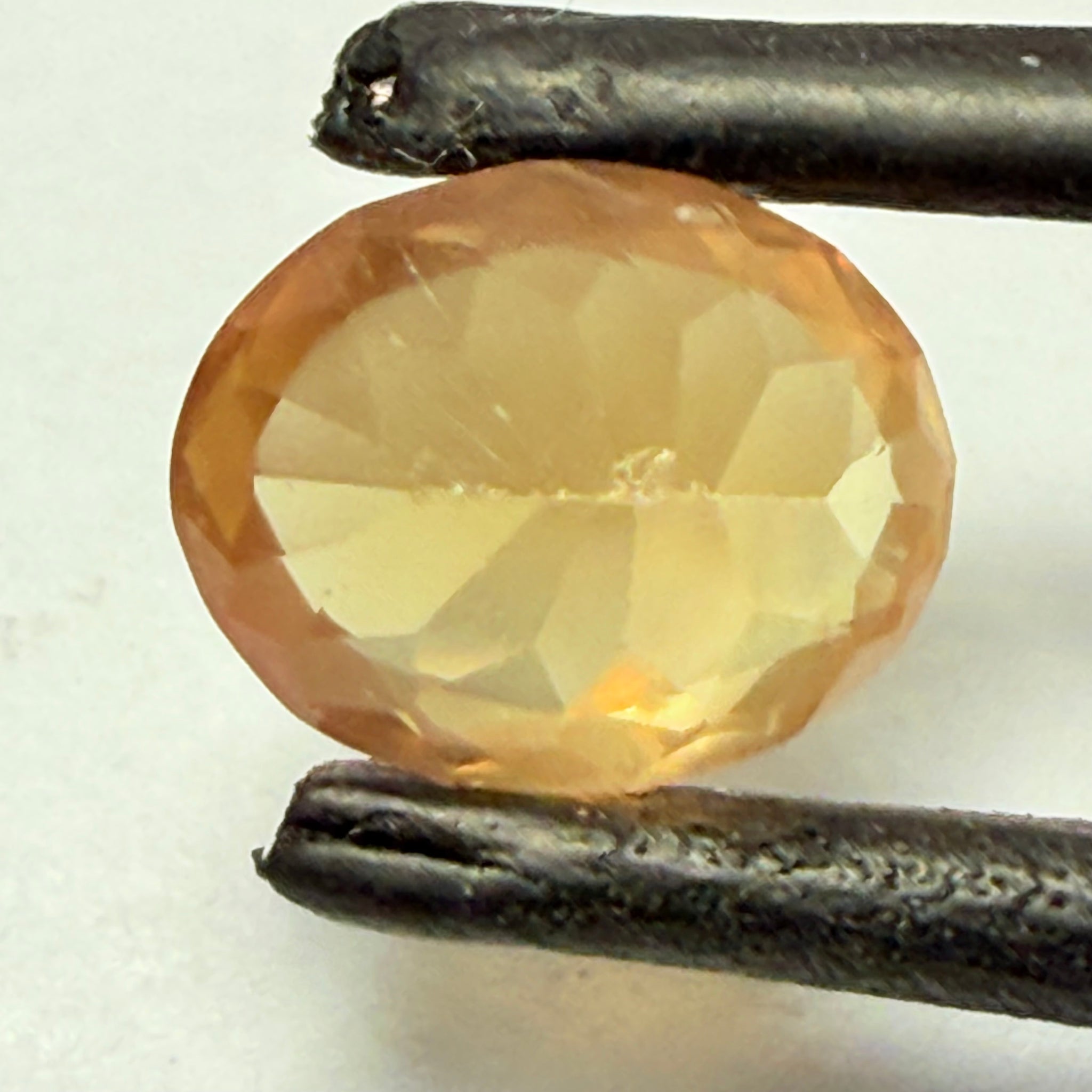 Yellow Sapphire, 1.28ct, Tanzania, silky, Untreated Unheated, culet slightly scratched, not noticeable face up, I have graded as native cut