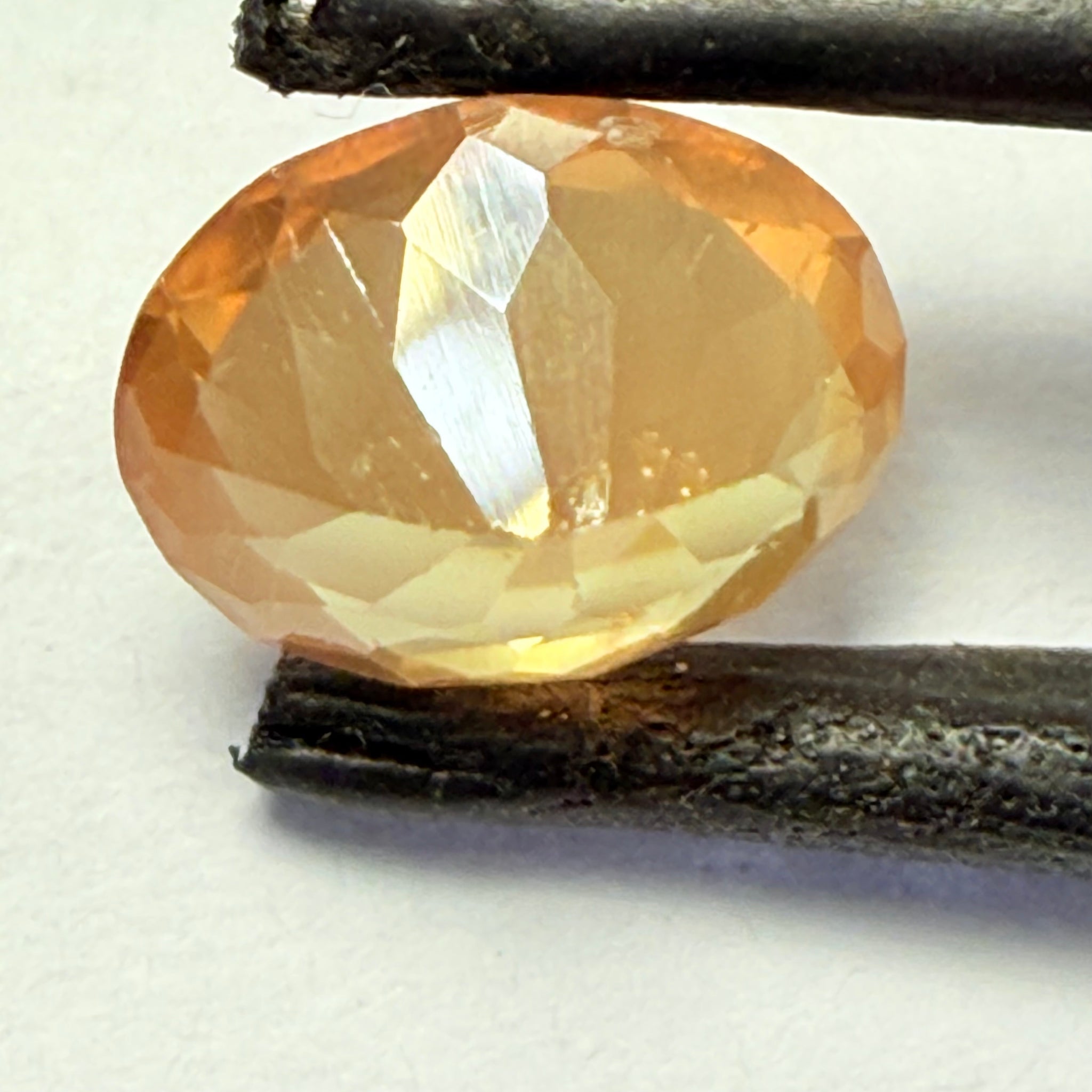 Yellow Sapphire, 1.28ct, Tanzania, silky, Untreated Unheated, culet slightly scratched, not noticeable face up, I have graded as native cut